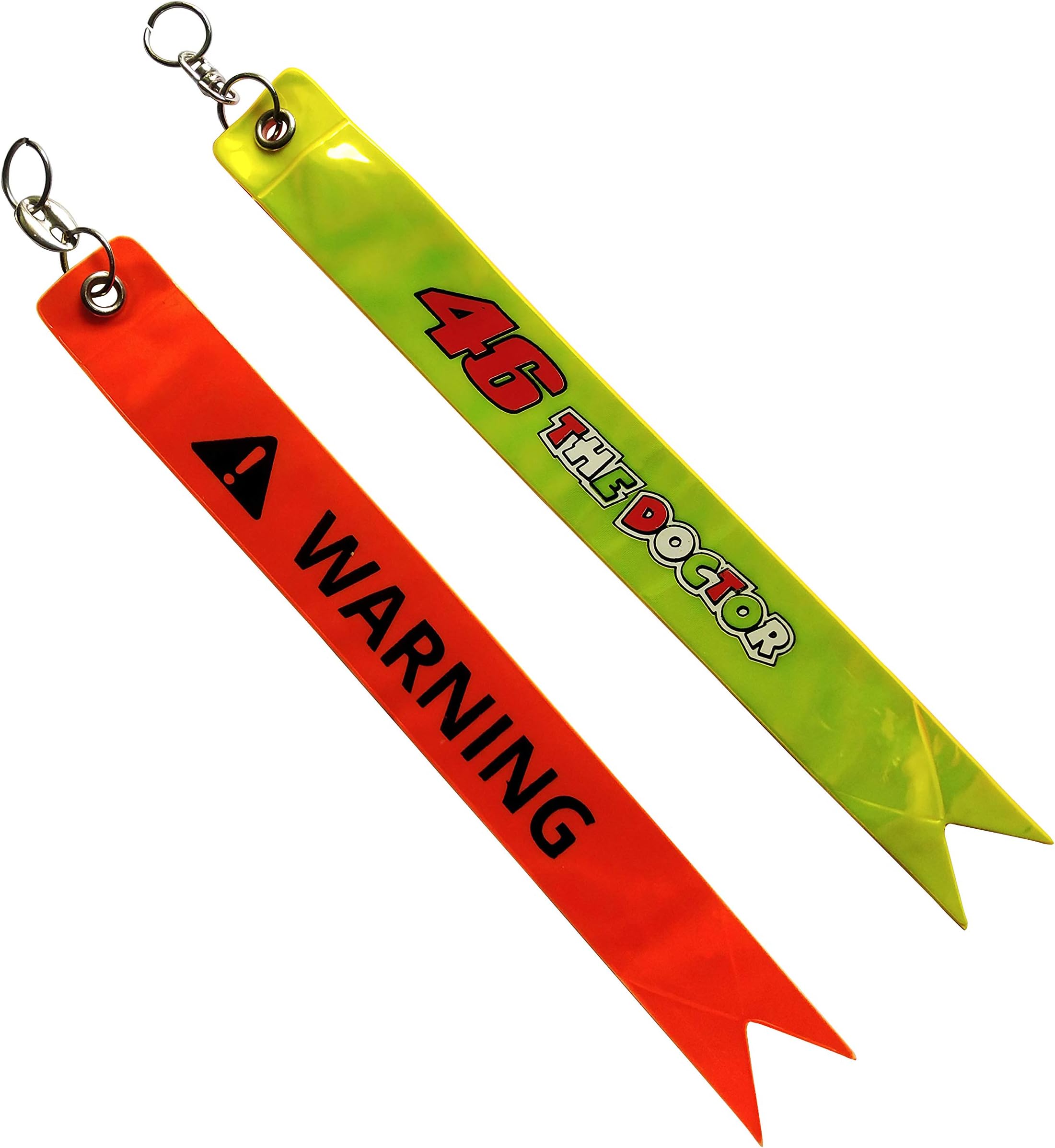 Safety Tag/Warning tag Fluorescent Reflector in Night Glow Like LED Light Fashion Modification Hanging Tie Ribbon Twin for Car & Bike (46 The Doctor)
