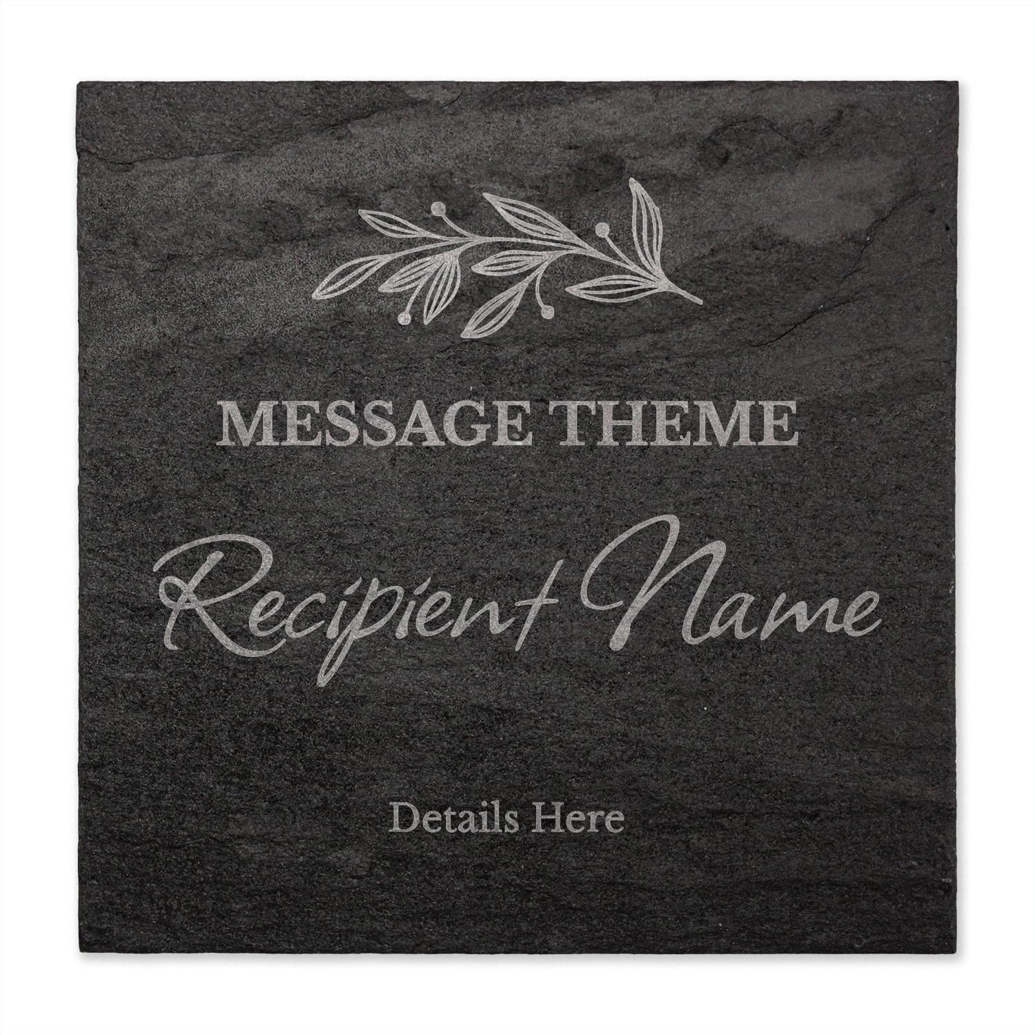 1 Personalised Customised Engraved Square Smooth Slate Drinks Coaster Gift Present 100mm X 100mm Primary Teaching Services