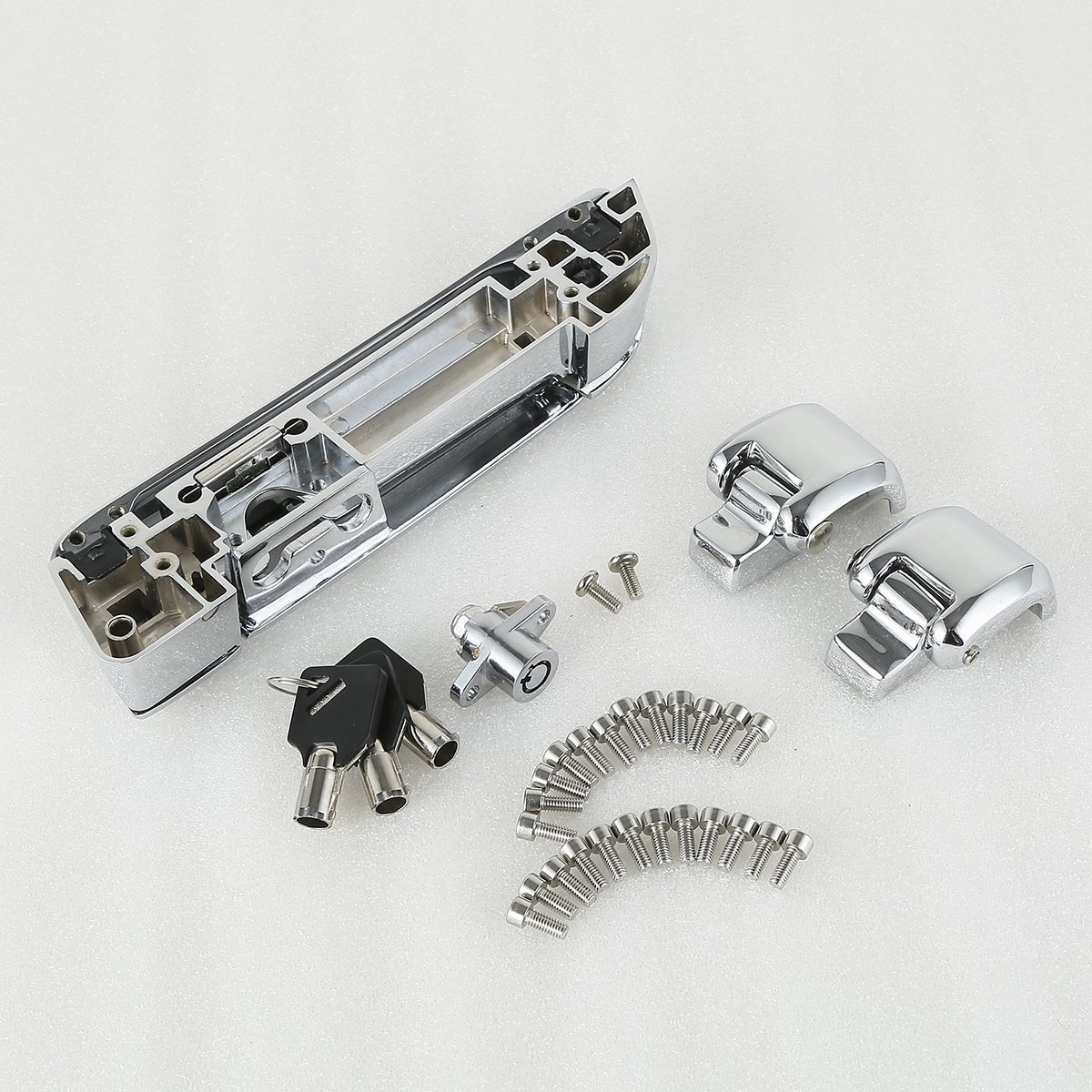 XMT-MOTO Chrome Tour pack Pack Trunk Latches W/Key For Harley Touring Models FLT, FLHT, FLHTCU, FLHRC, Road King, Road Glide, Street Glide, Electra Glide, Ultra-Classic 2014-later