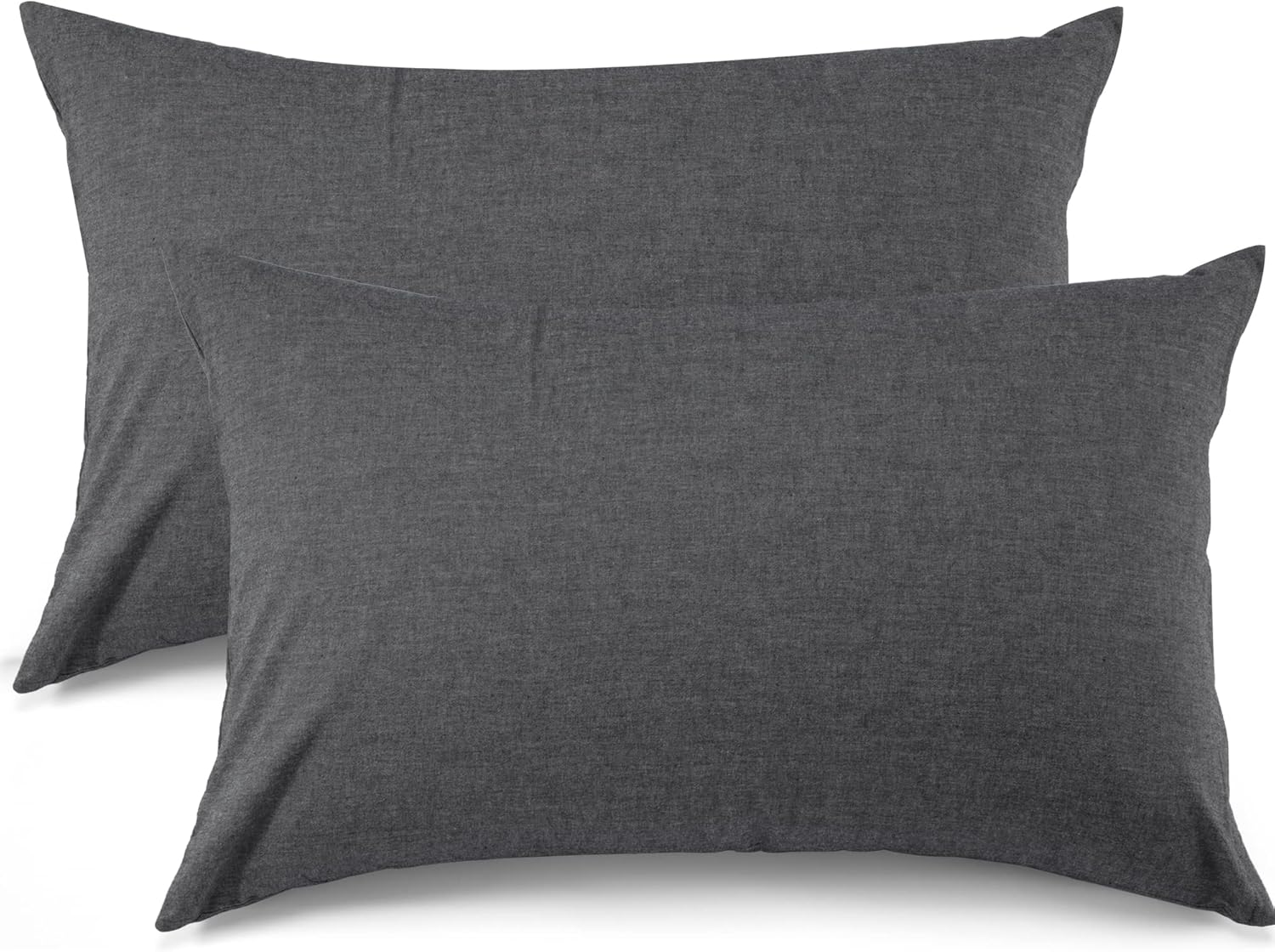ATsense Pillow Cases Standard Size 2 Pack, 100 Washed Cotton, 20x26