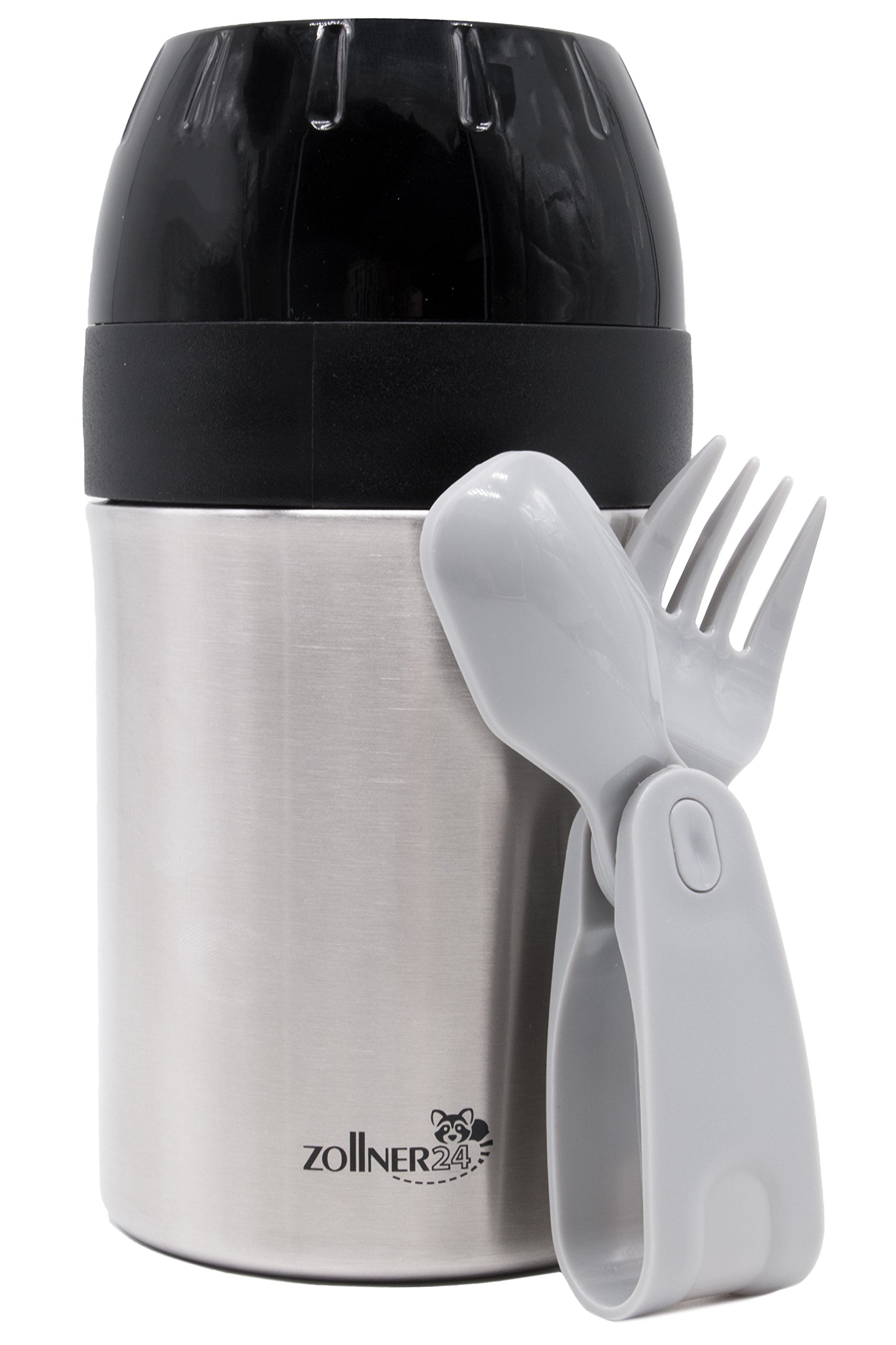 ZOLLNER24 Thermal Container Stainless Steel, 400 ml, BPA Free, incl. Cutlery