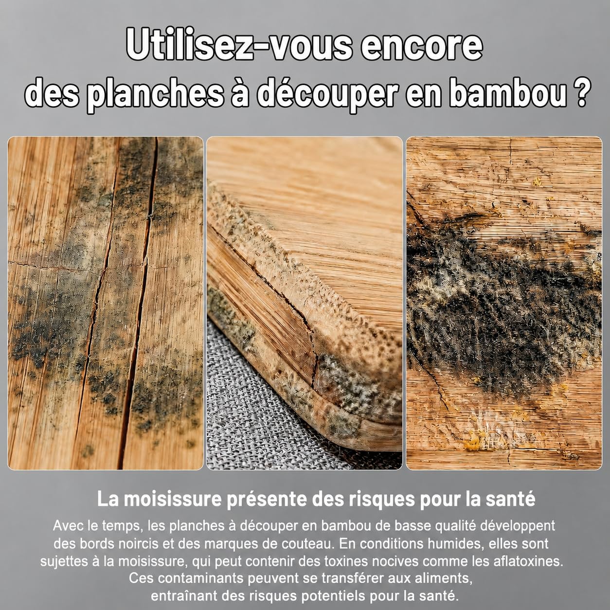Planche à découper en titane et Bois d'Acacia Double Face