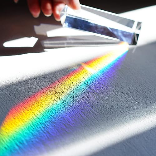 Miniatura 3 de Juego de prismas de cristal equiláteros de 3 piezas, 1, 2 y 4 pulgadas de longitud, prisma triangular de cristal, prismas ópticos, enseñanza de