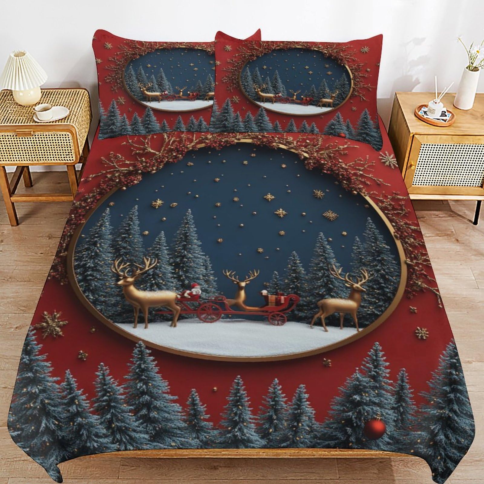 Housse de couette motif animalier de Noël pour la chambre de votre enfant