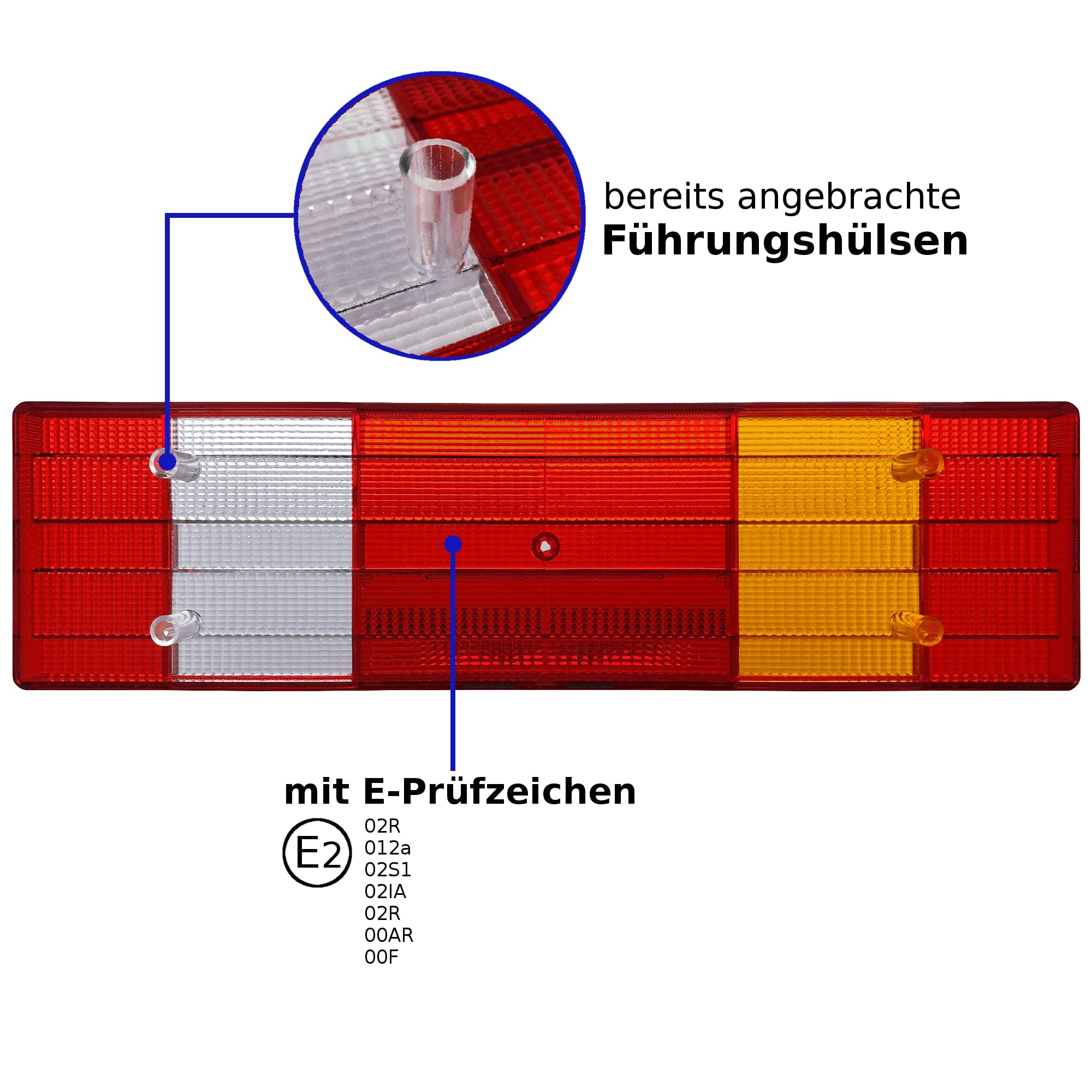 SAMETRUCK Lichtscheibe links rechts Heckleuchte passend für Mercedes Actros Axor SK Unimog