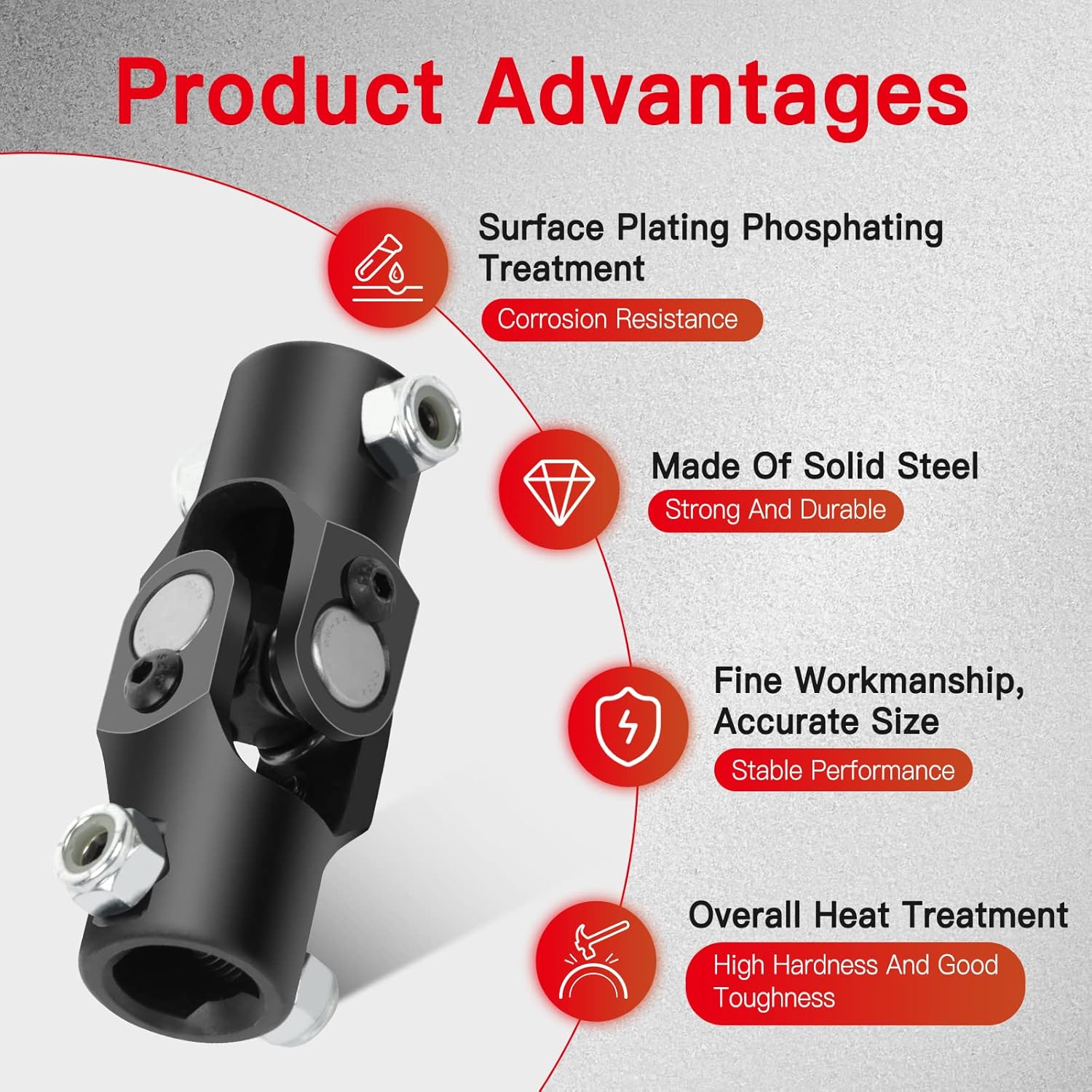 cciyu Black Steering joints 3/4"DD X 3/4"DD U-Joint Shaft 96mm