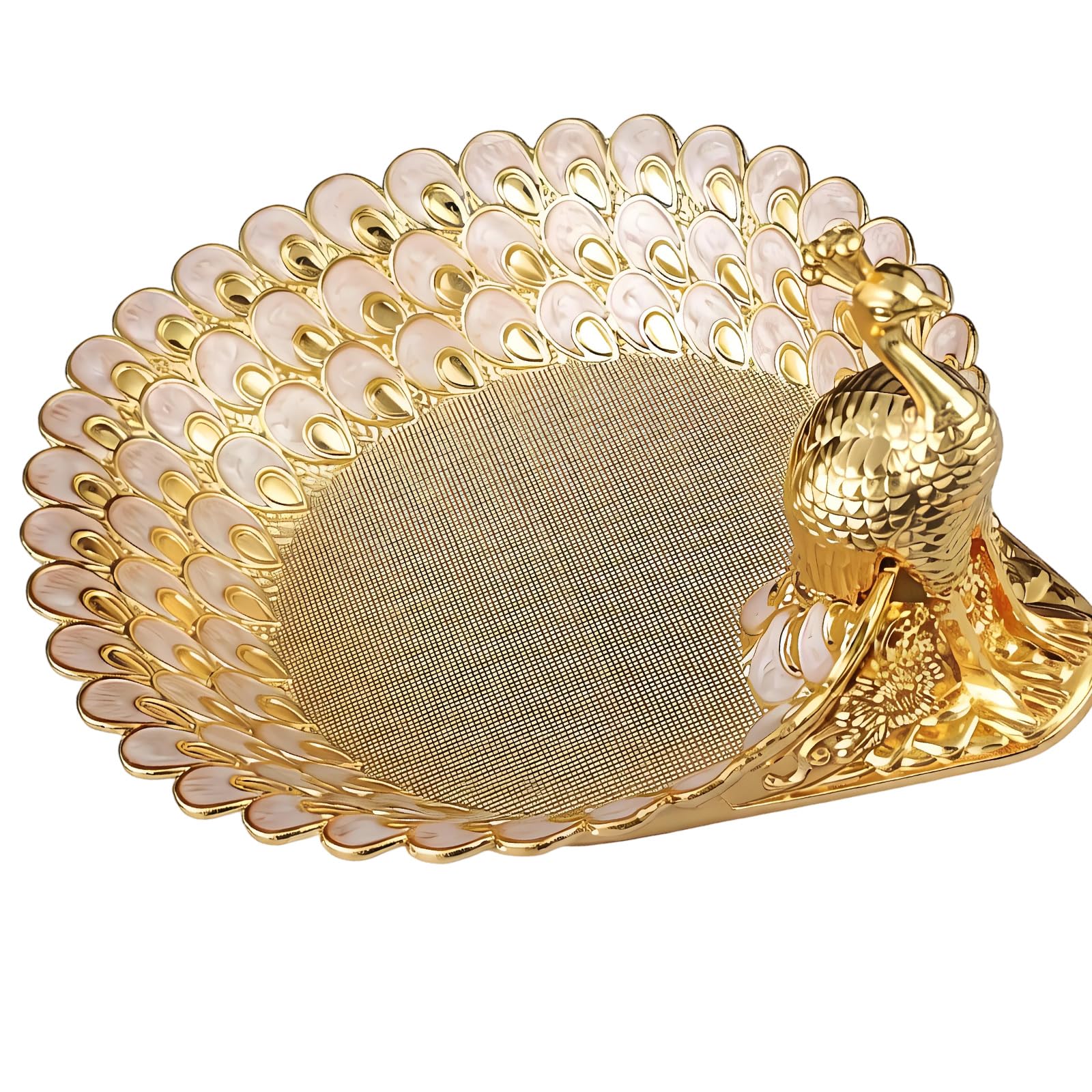 APGLSXY Peacocks Themed Snacks Holder Cookie Storage Bowl for Organizing Treats in Modern Living Space Metal Candy Dishes