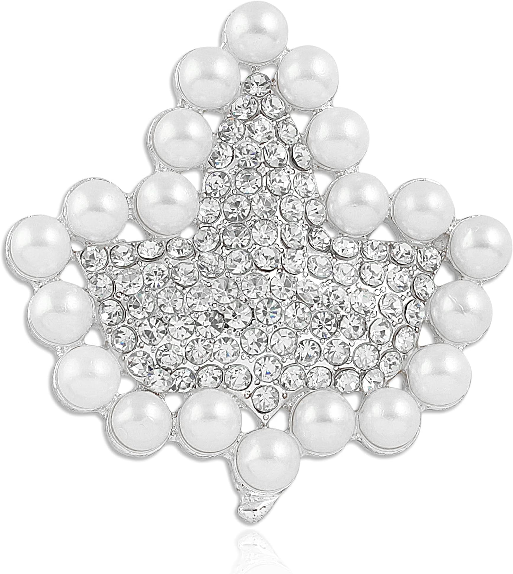 Alpha Kappa A Brooch Pin Sorority Paraphernalia Gift Rhinestone Brooch Sparkling Faux Pearl Brooch Pin(WHITE)