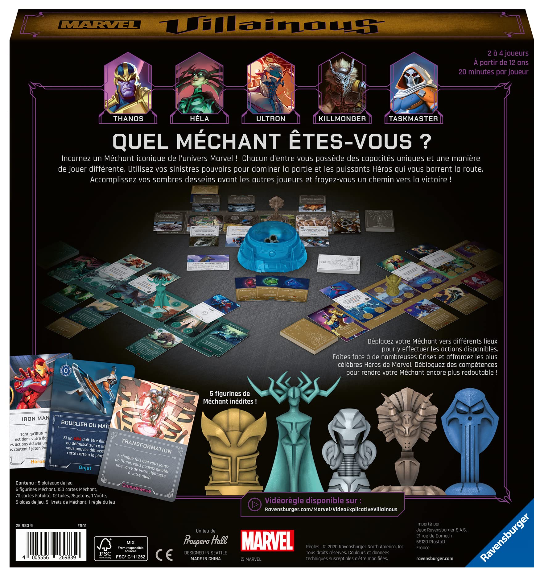 Ravensburg er – Marvel Villainous – Gesellschaftsspiel Familie – immersives Strategiespiel – 2 bis 6 Spieler ab 12 Jahren – 26983 – französische Version – alleine oder mit Erweiterungen spielen