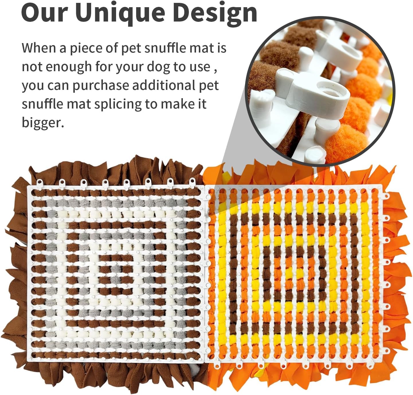 LIVEKEY Pet Snuffle Mat for Dogs, Dog Feeding Mat, Nosework Training Mats for Foraging Instinct Interactive Puzzle Toys (Brown&Gray&White)