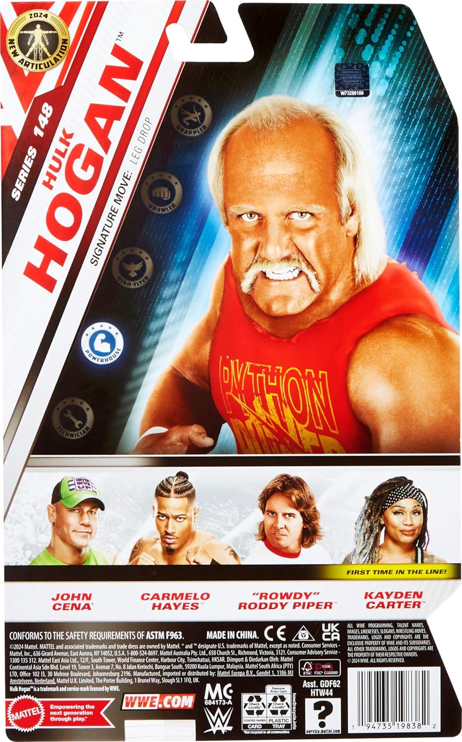​Mattel WWE Action Figure, 6-inch Collectible Hulk Hogan with 10 Articulation Points & Life-Like Look