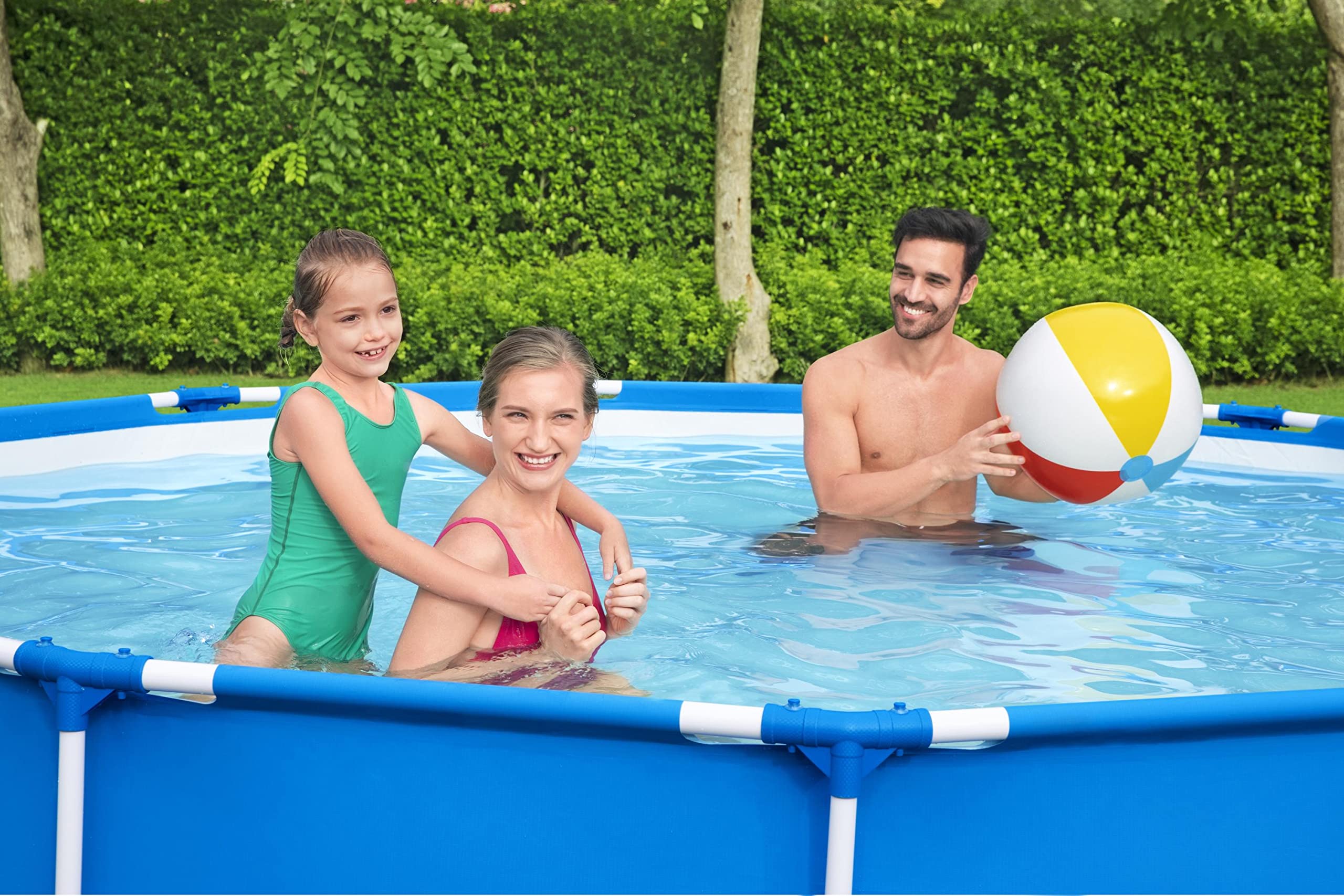 Bestway Steel Pro Frame Pool-Set Ø 396 x 84 cm mit Filterpumpe, blau, rund