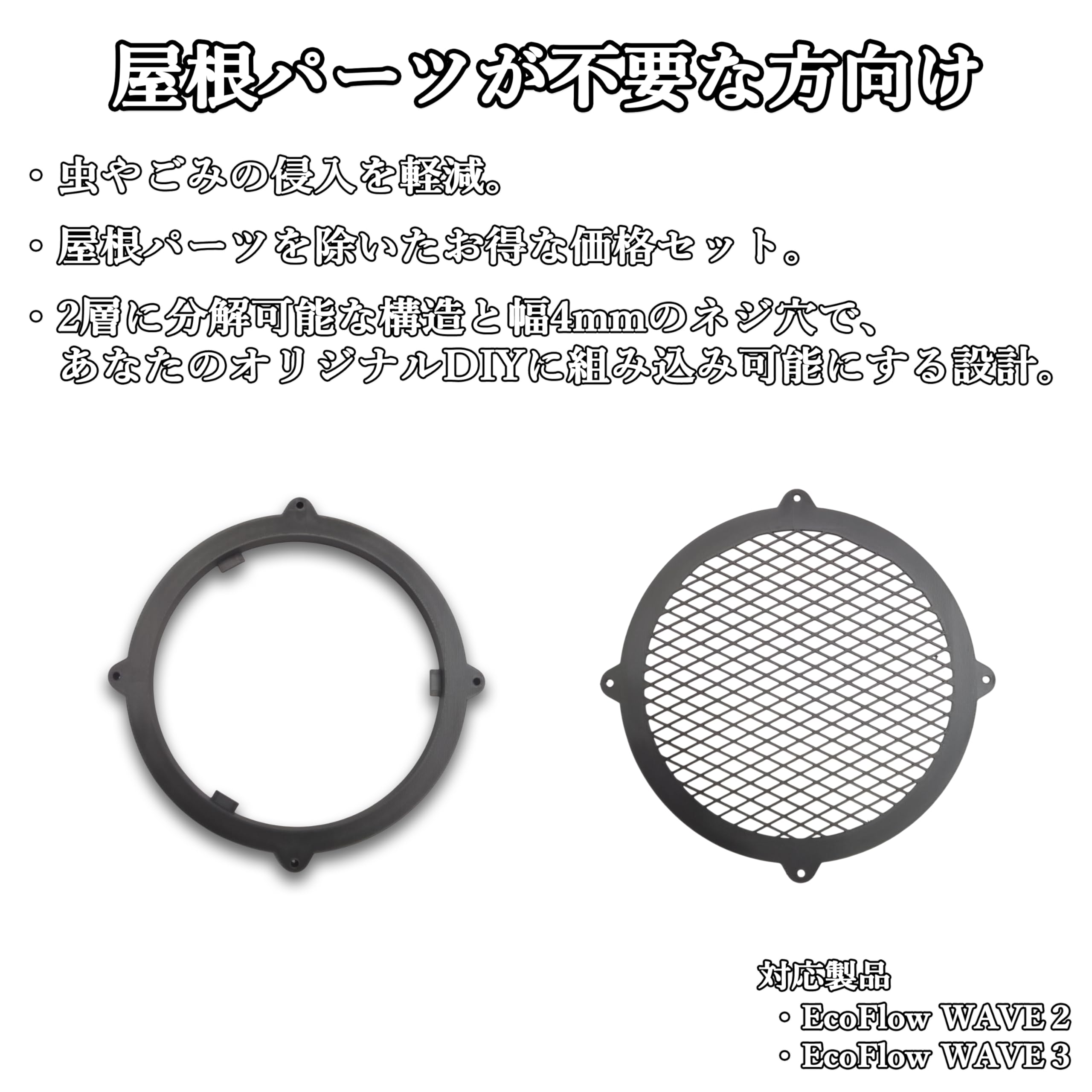 Amazon.co.jp: [NemRily] for EcoFlow WAVE2 / WAVE3 ダクトカバー