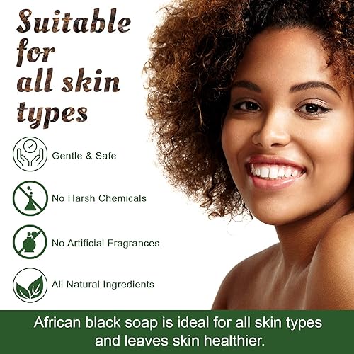Miniatura 3 de It's Pure Natural Barras de jabón africanas negras con árbol de té (paquete de 3) jabón orgánico crudo para cara y cuerpo, tratamiento del acné y