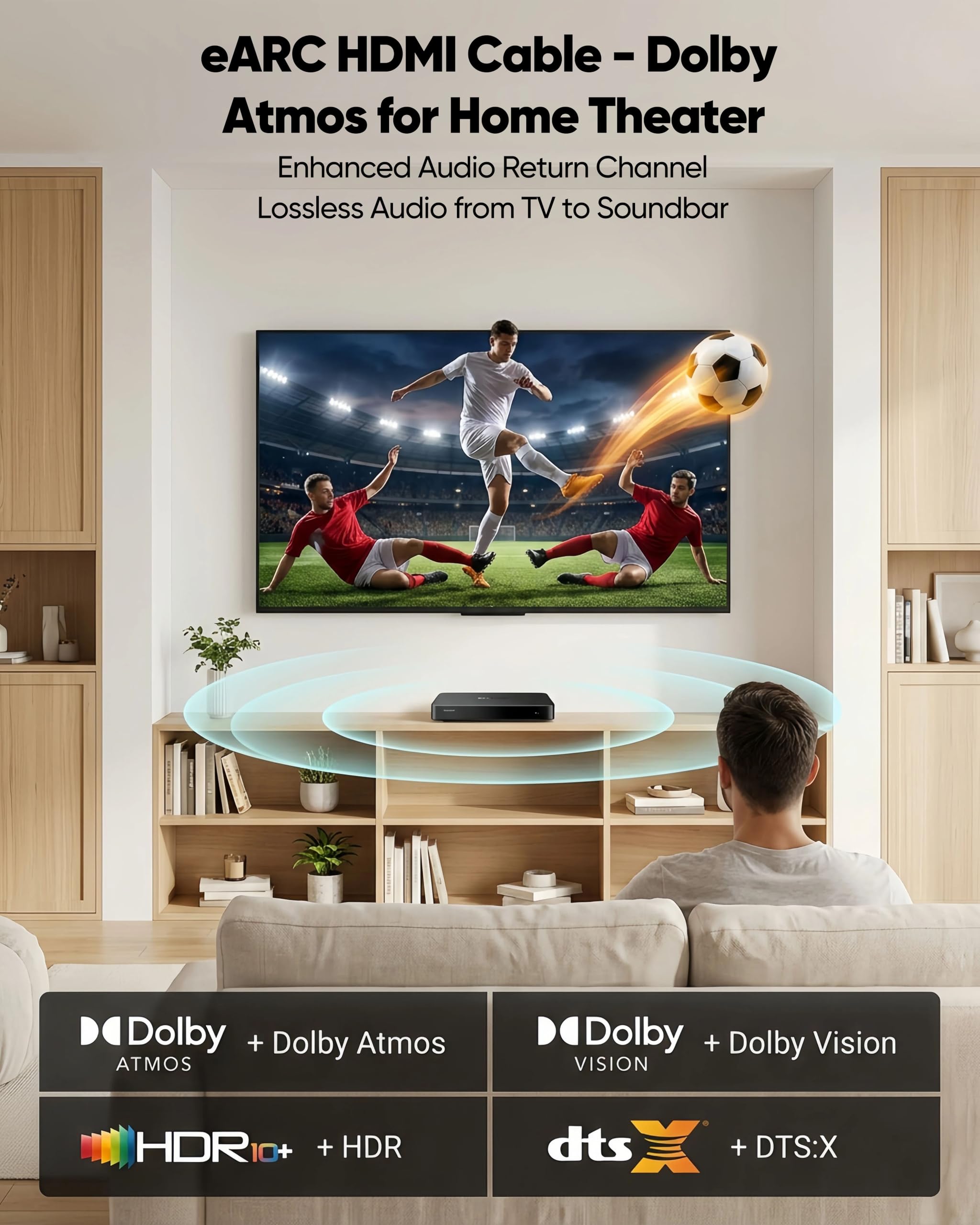 Cavo HDMI 10K 8K, cavo HDMI 2.1 ad alta velocità 48Gbps 8K @60Hz, 4K @120Hz cavo HDMI intrecciato eARC, HDR10 per PS5/PS4, Roku TV, monitor, HDTV, Blu-ray, laptop