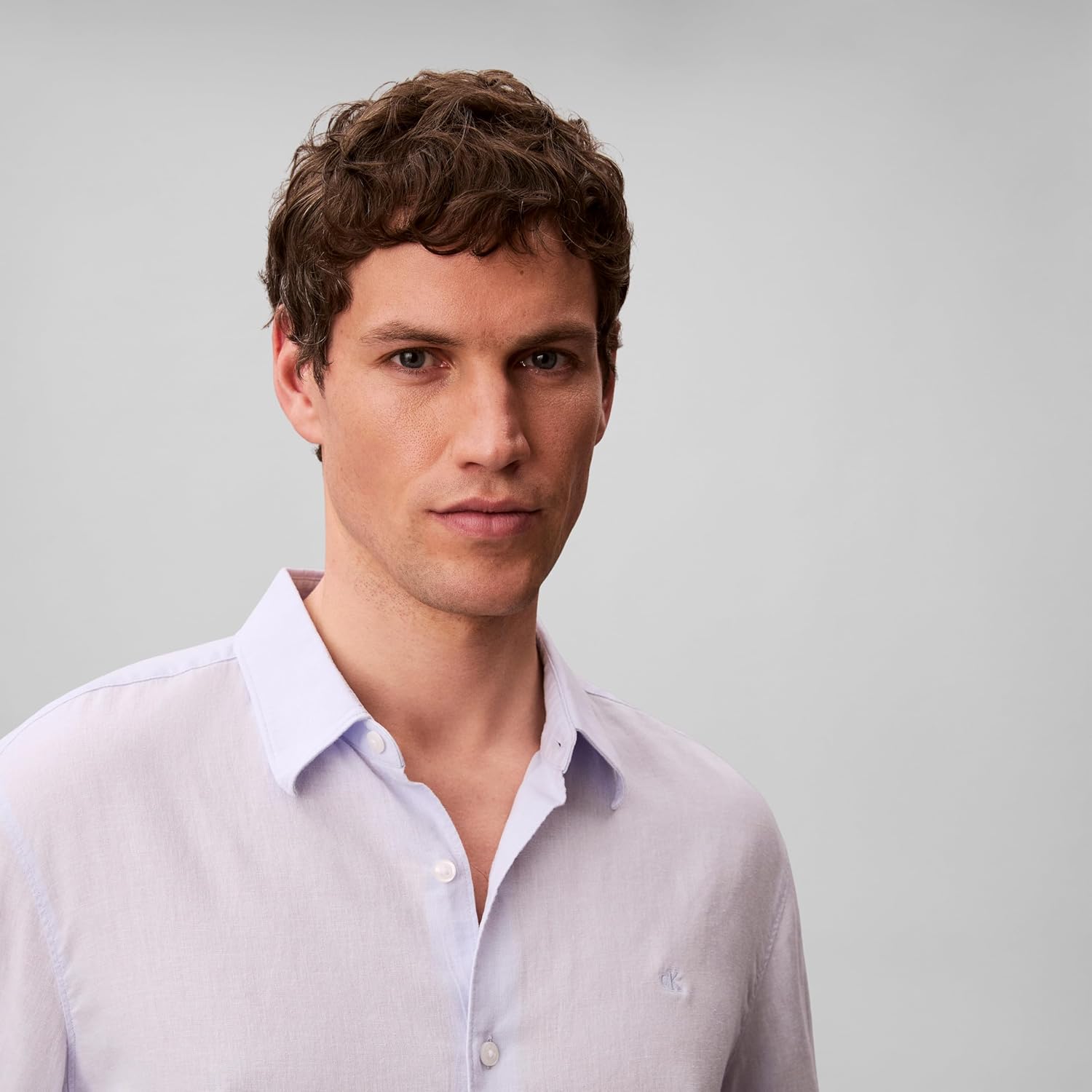 Calvin Klein Men's Long Sleeve Linen Classic Shirt
