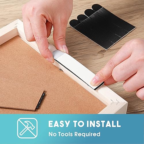 Miniatura 10 de 40 pares (80 tiras) de tiras para colgar cuadros, kit de colgador de cuadros, tiras resistentes, tiras extraíbles de gancho y bucle, cinta para