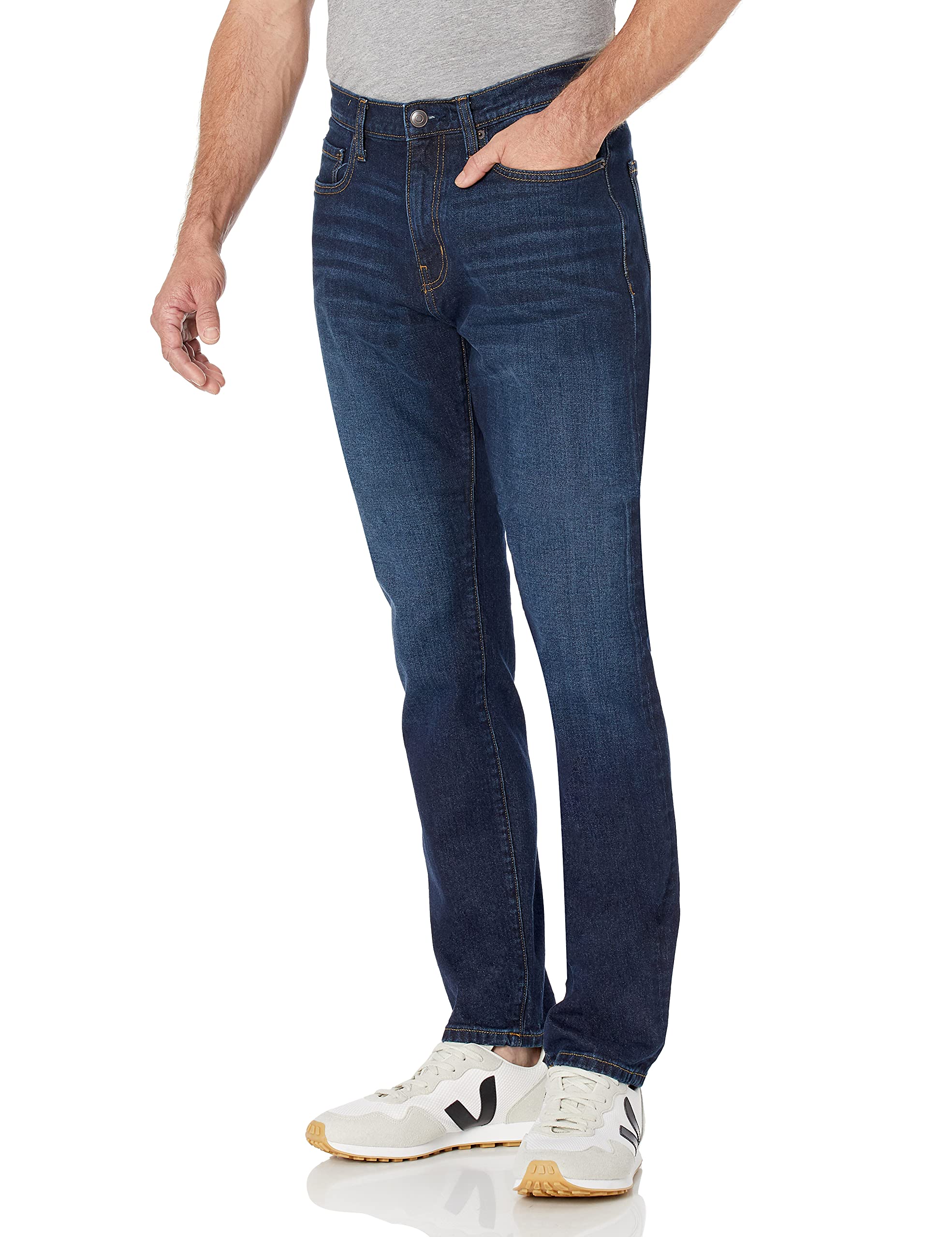 Essentials Jeans Uomo Vestibilità Ampia – Denim Rigido Non Elasticizzato, Gambe Larghe, Autentico Stile Casual