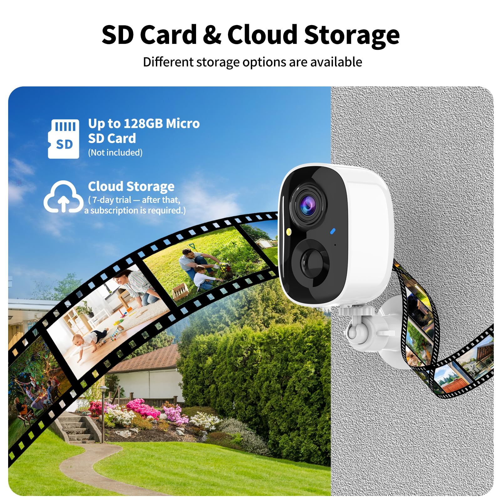 Security Cameras Wireless Outdoor,2K Indoor WiFi Wireless Cameras,Outside Battery Powered Camera for Home Security,AI Motion Detection,Color Night Vision,Spotlight,Siren Alarm,SD/Cloud Storage,2 Pack