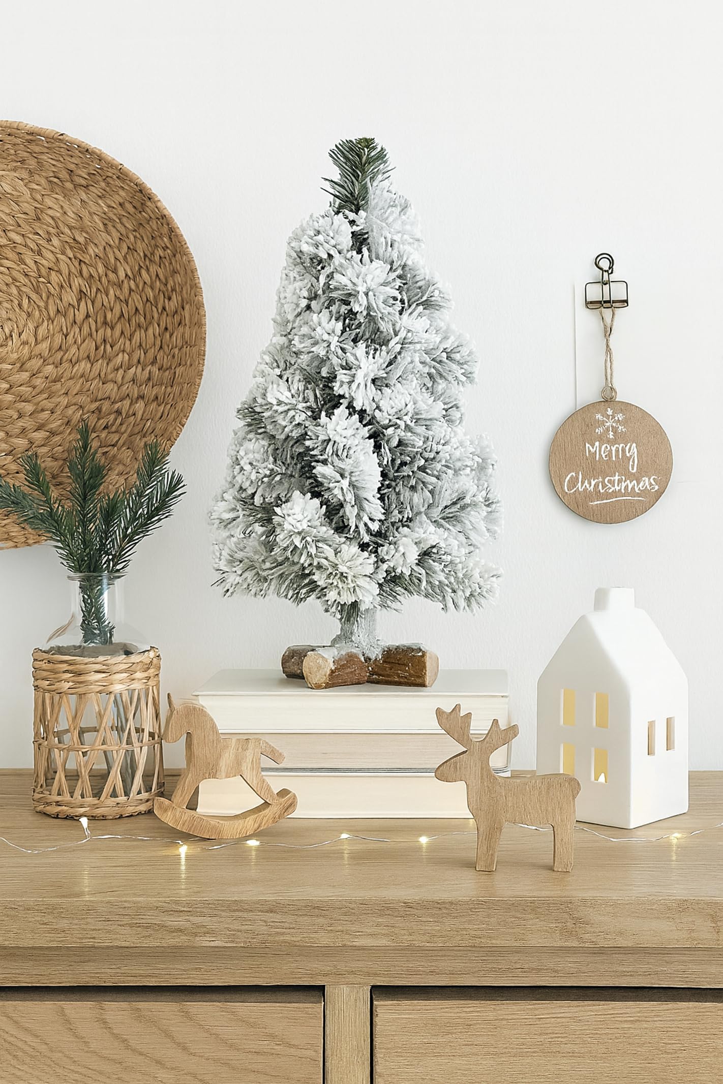 Künstlicher Tannenbaum 50cm Geeist - Weißer Weihnachtsbaum In Jutesack