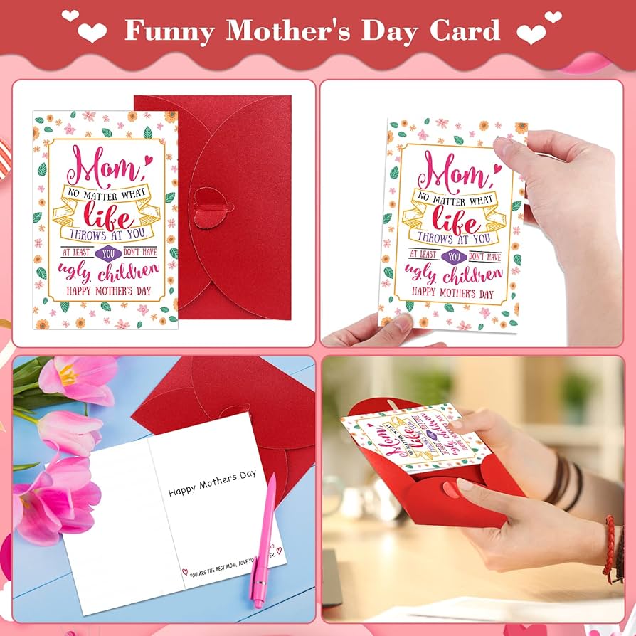 amazon-com-petcee-funny-mothers-day-card-4-x6-happy-mothers-day-greeting-cards-for-mom-you-don-t-have-ugly-children-mom-gifts-from-daughter-son-mothers-day-funny-gift-card-for-mom-women for Free Funny Mothers Day Cards Printable Amazon.com : PETCEE Funny Mothers Day Card 4