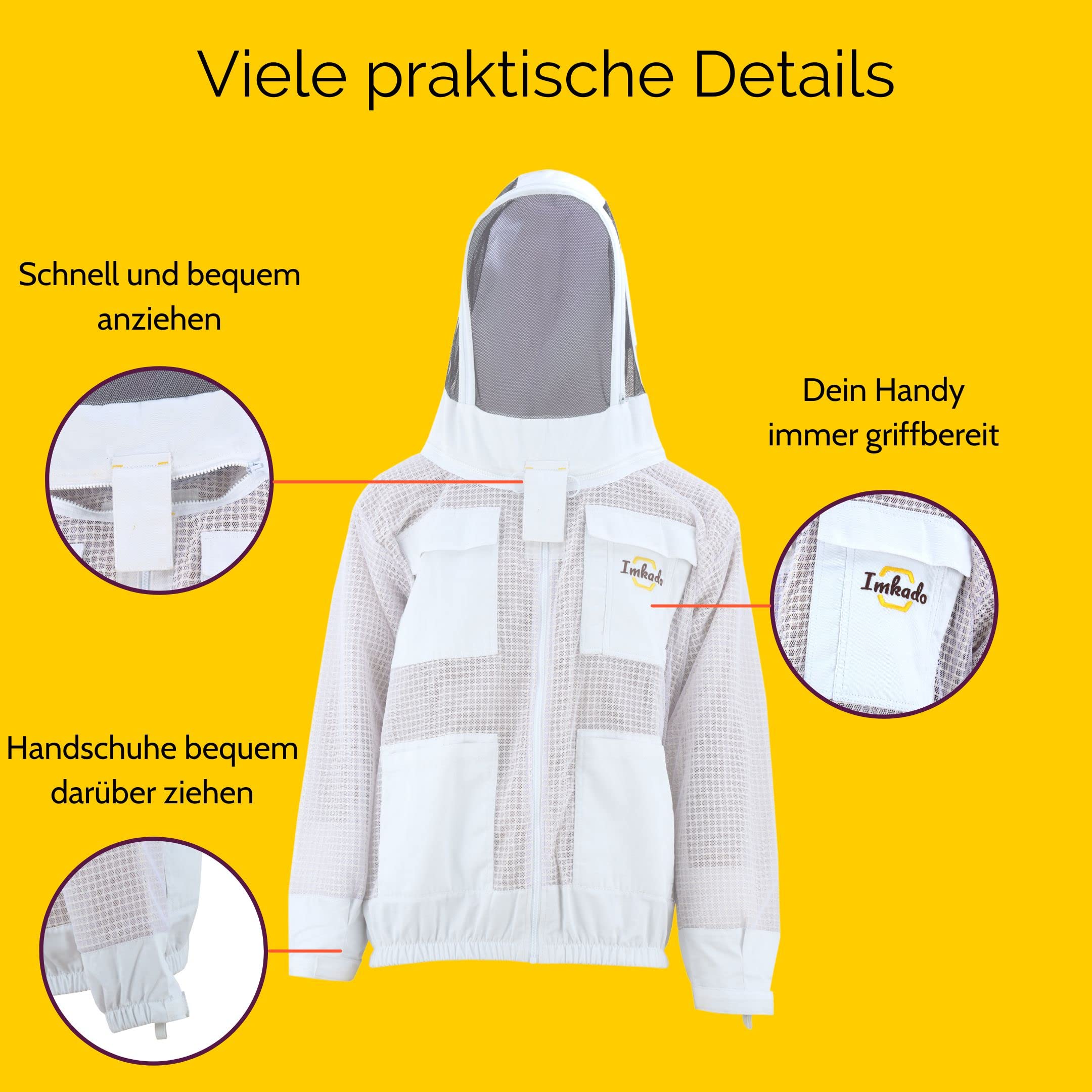Atmungsaktive Imkerjacke Fechtschleier / XXL