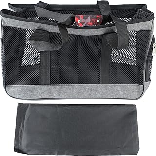 Glomora Outdoor Travel Cat Carrier Bag, Spacious and Breathable Pet Travel Carrier with Handle and Zipper (Grey)