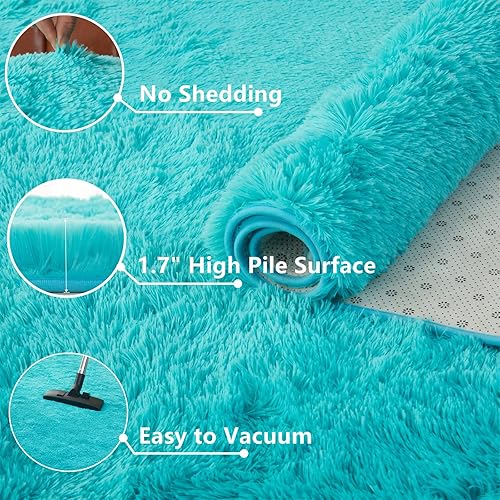 Miniatura 78 de AMTOVO Alfombras de área para sala de estar, 6 x 9 pies, color negro y gris, alfombra grande y esponjosa, alfombra para dormitorio, alfombra