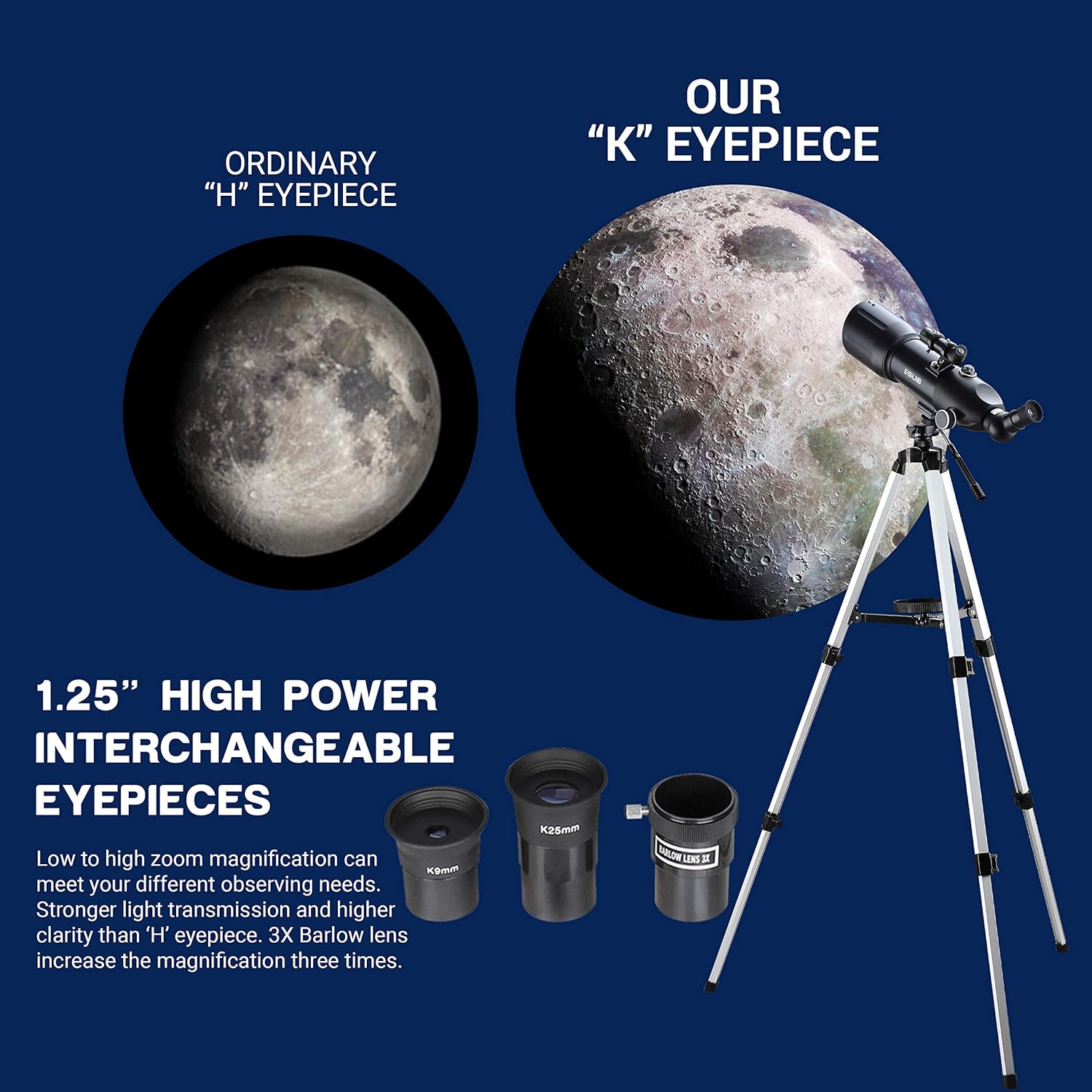 🔥 ESSLNB Telescopes for Adults Kids Astronomy Beginners 80mm Astronomical Telescopes with 10X Phone Mount Refractor Telescope Tripod and Carrying Bag Erect-Image Travel Telescope with Moon Filter Hot Deals ESSLNB Telescopes for Adults Kids Astronomy Beginners 80mm Astronomical Telescopes with 10X Phone Mount Refractor Telescope Tripod and Carrying Bag Erect-Image Travel Telescope with Moon Filter