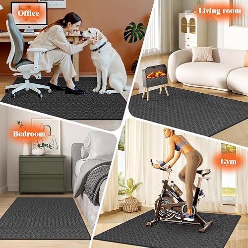 Vista 11 de KMAT Tapete para silla de oficina, 36 x 48 pulgadas, protector de suelo de madera dura/azulejos, tapete de escritorio para computadora para sillas