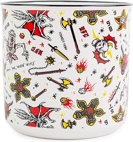 Miniatura 2 de Stranger Things Hellfire Club Icons - Taza de café de viaje sin BPA para expreso, cacao, té, capacidad para 20 onzas