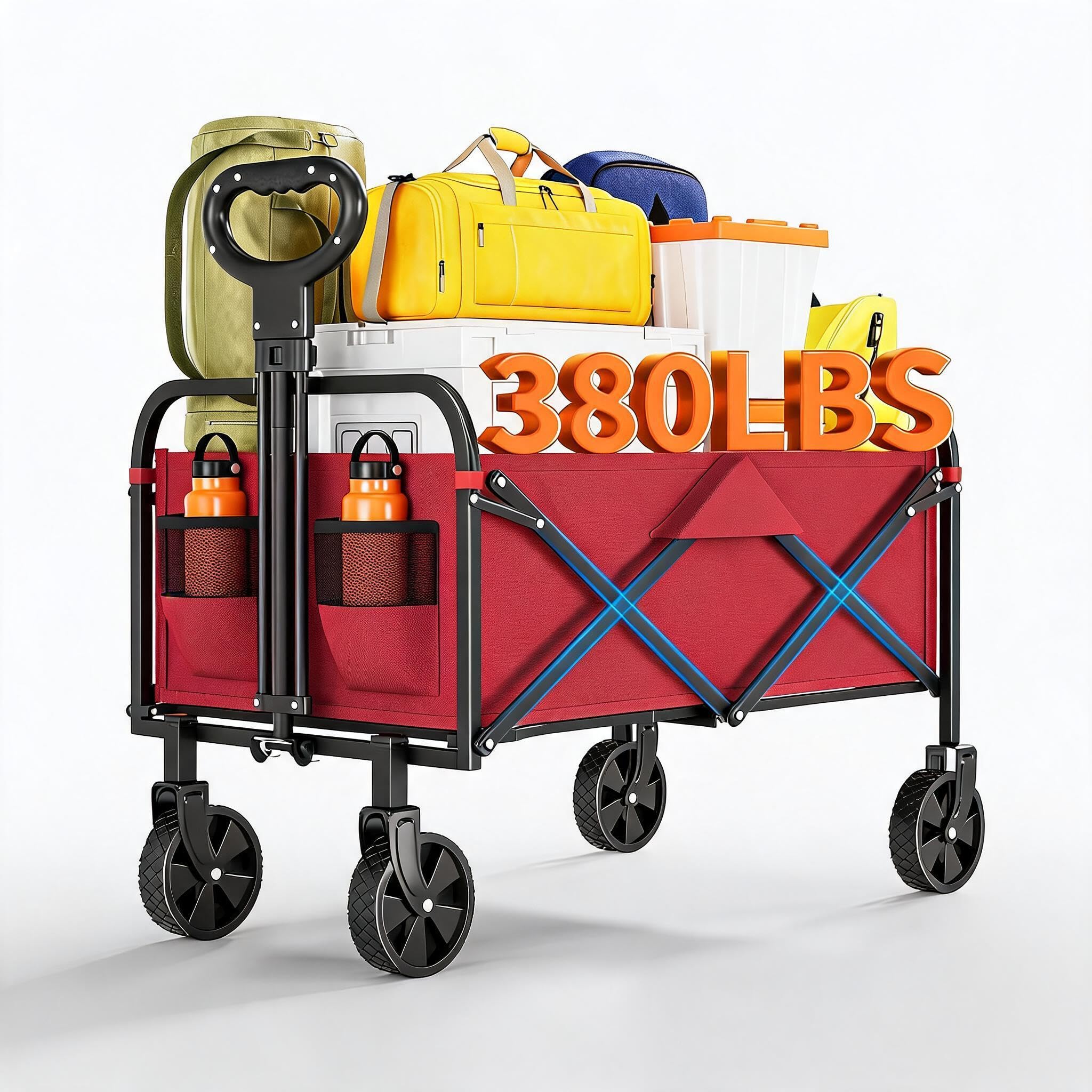 220L Heavy Duty Collapsible Camping Trolley Wagon