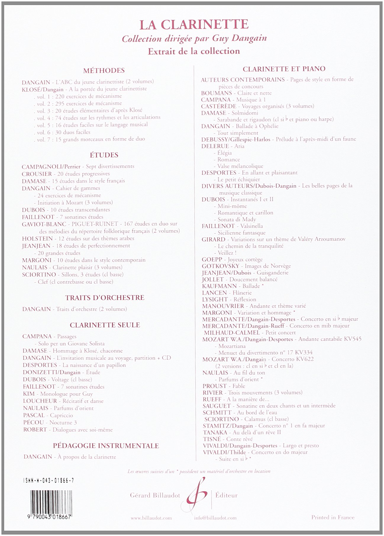 Cahier de Gammes