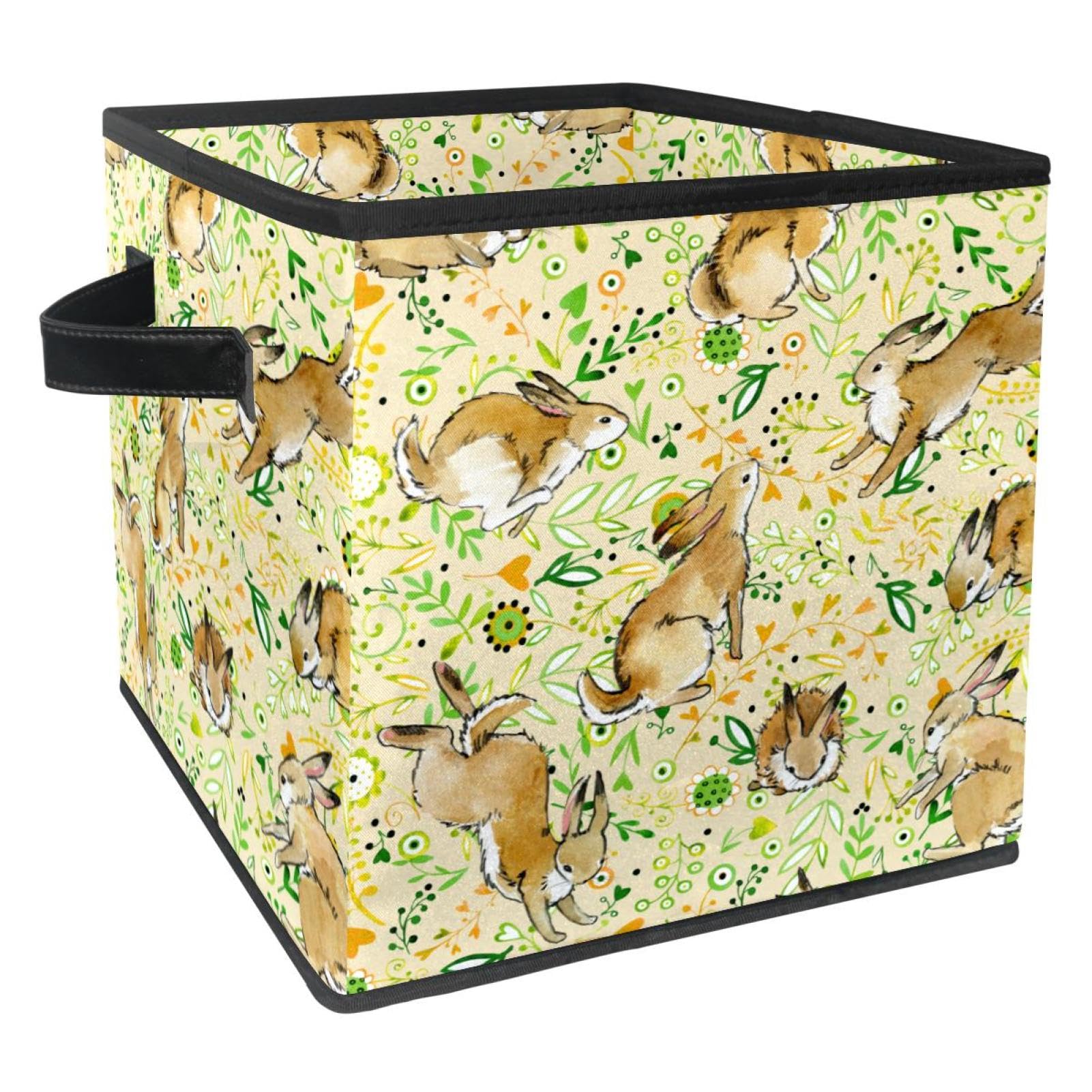 Boîte de rangement pliable motif lapin sauvage pour organiser la maison