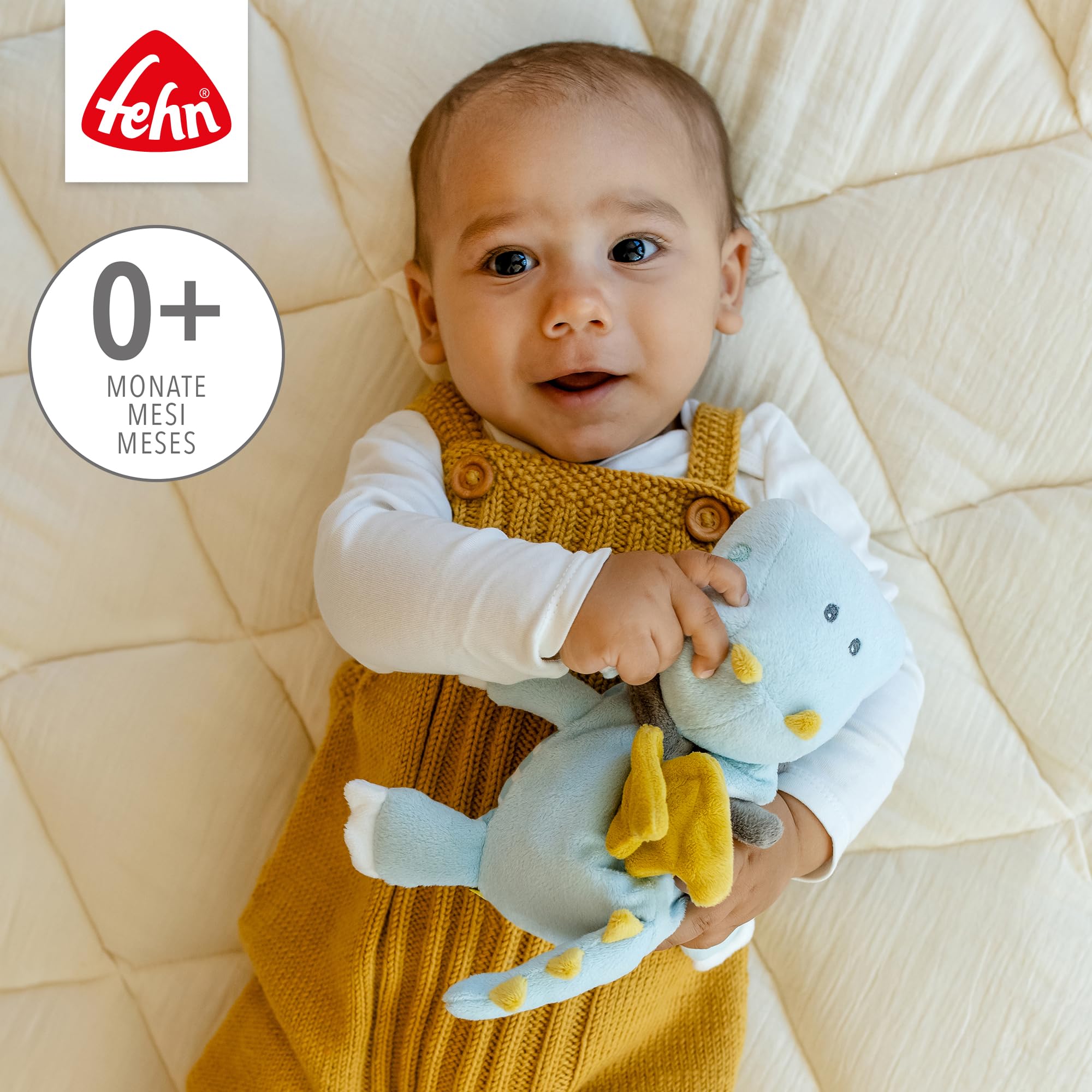 Fehn animale termico drago - Cuscino con semi d'uva in un grazioso peluche a forma di drago - Cuscino termico per il relax di neonati e bambini piccoli a partire da 0+ mesi