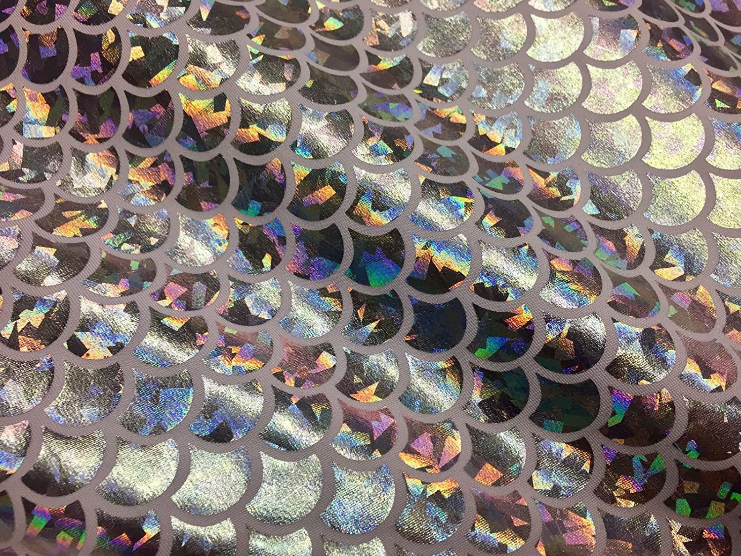 LushFabric Mermaid Scale Print Fabric Fish Tale Scales Foil, 2 Way Stretch Material Lycra Spandex, Bikini, Costume, Dress - Image 3