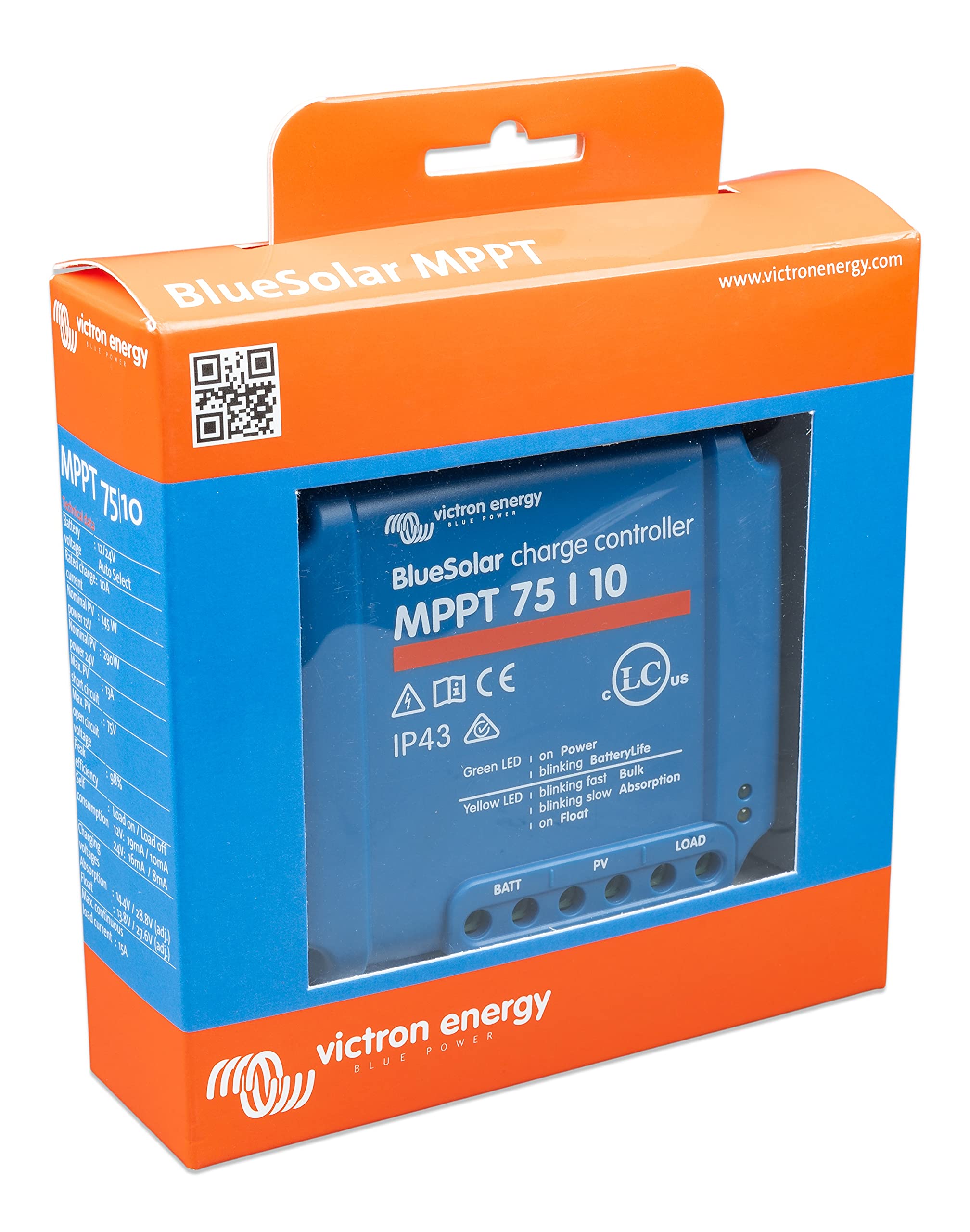Victron Energy BlueSolar MPPT 75V 10 amp 12/24Volt Solar Charge