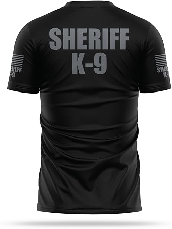 13Fifty 13FA Sheriff K9 Utility Shirts for Men - USA Patriotic Lightweight Tee - Micro Polyester, Moisture-Wicking Quick-Dry.
