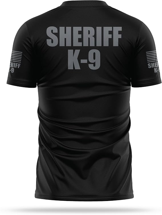 13Fifty 13FA Sheriff K9 Utility Shirts for Men - USA Patriotic Lightweight Tee - Micro Polyester, Moisture-Wicking Quick-Dry.