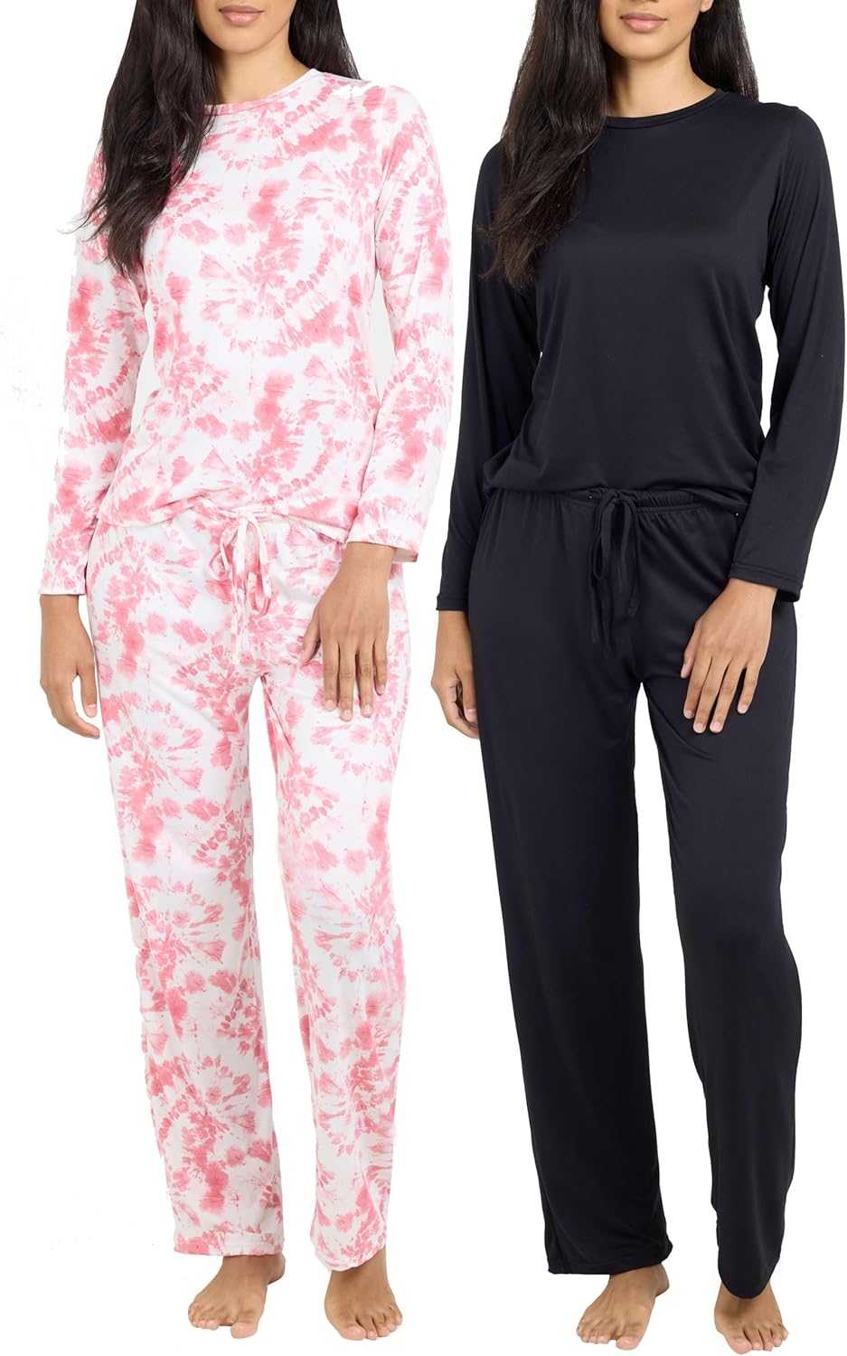 Real Essentials Women’s Pajama Set (2 Pack) – Short Sleeve or Long Sleeve