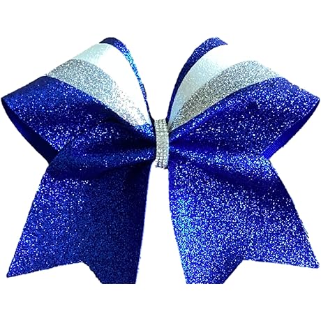 Squad-Ready Royal Blue Glitter Cheer Bows for Wholesale Value