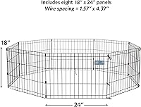 Vista 4 de MidWest Homes for Pets - Corral de ejercicio metálico plegable para cachorros/perros, corral de juegos interior/exterior sin puerta, proporciona 16