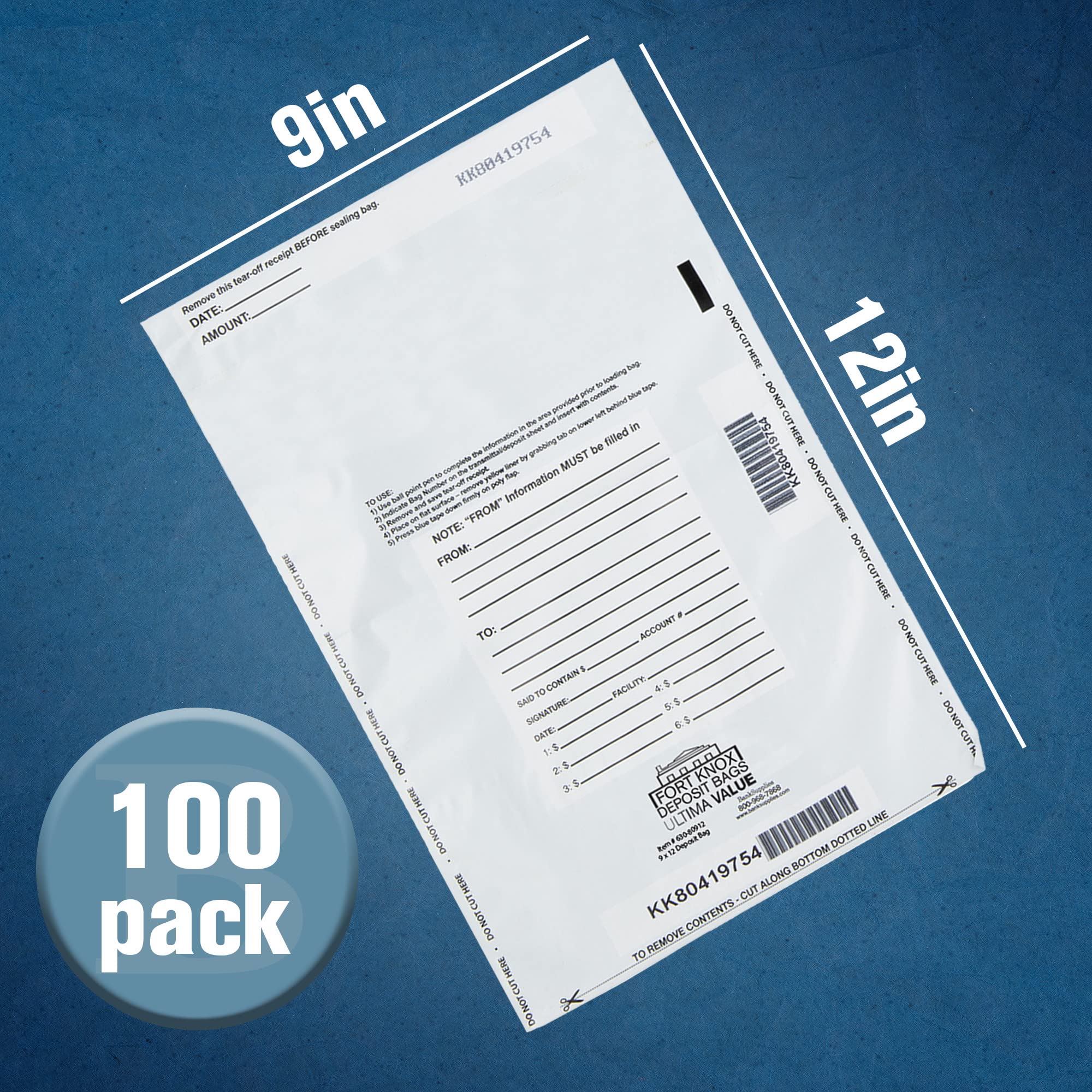 Money Deposit Bags 9W X 12H Pack Of 100 Tamper Evident