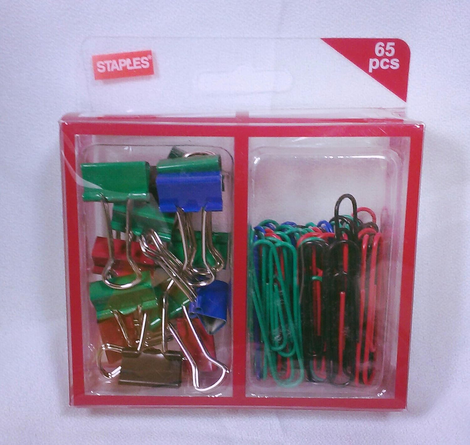 Staples Multi Color Paper Clips/binder Clips 65 Pcs [42792