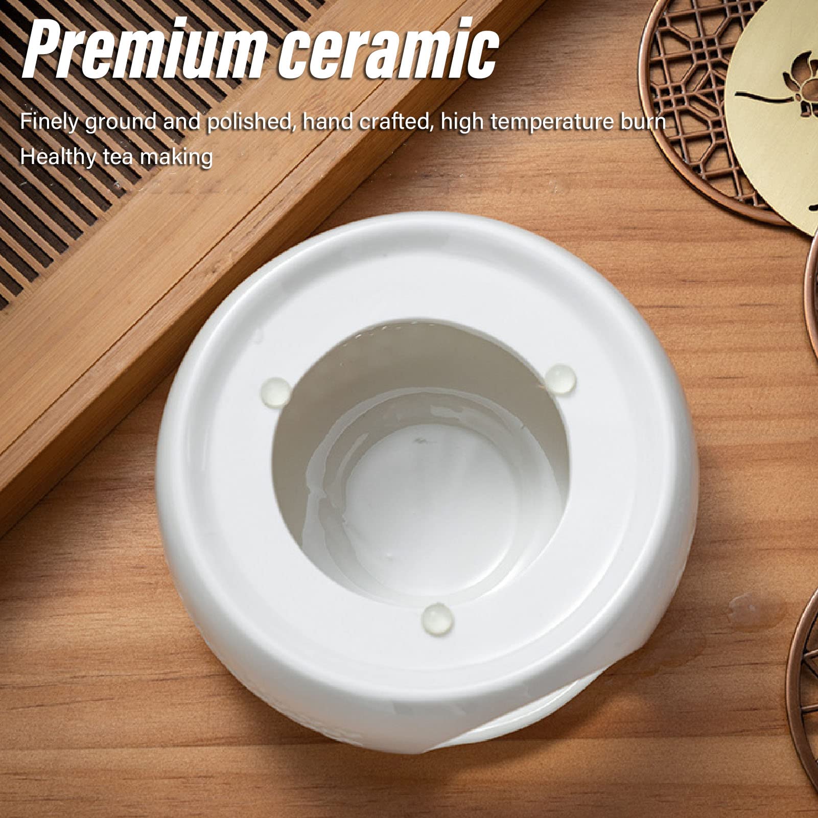 KUNEFE Scaldateiera in Ceramica, Scaldateiera in Porcellana, Scaldacandele per Tea Light, Adatto per Bollire Tutti i Tipi di Bevande, Tè, Caffè, ECC
