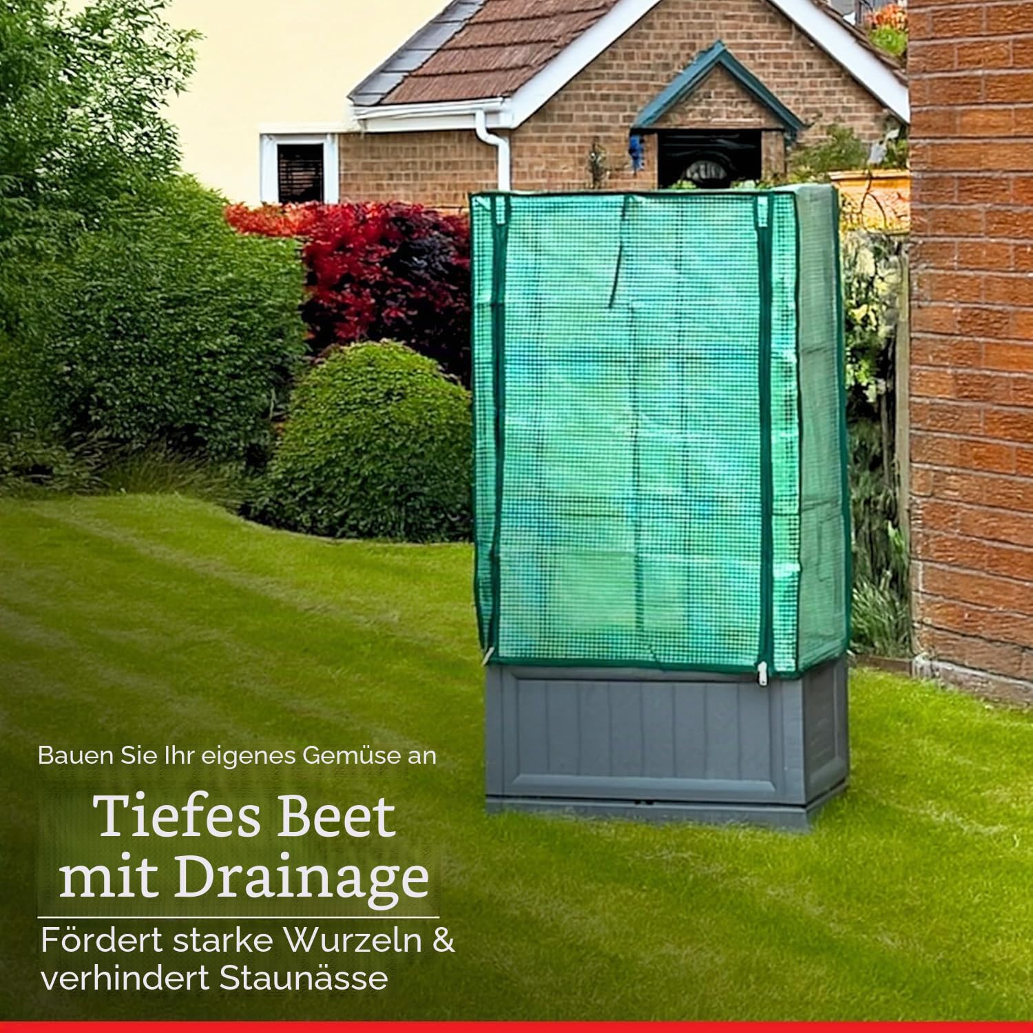 DIVCHI Hochbeet für den Außenbereich mit aus PE und Rankgitter | Großes Kunststoff-Gartenbeet für Gemüse, Kräuter und Kletterpflanzen | Ganzjahres-Pflanzkasten | Pflanztrog für den Außenbereich
