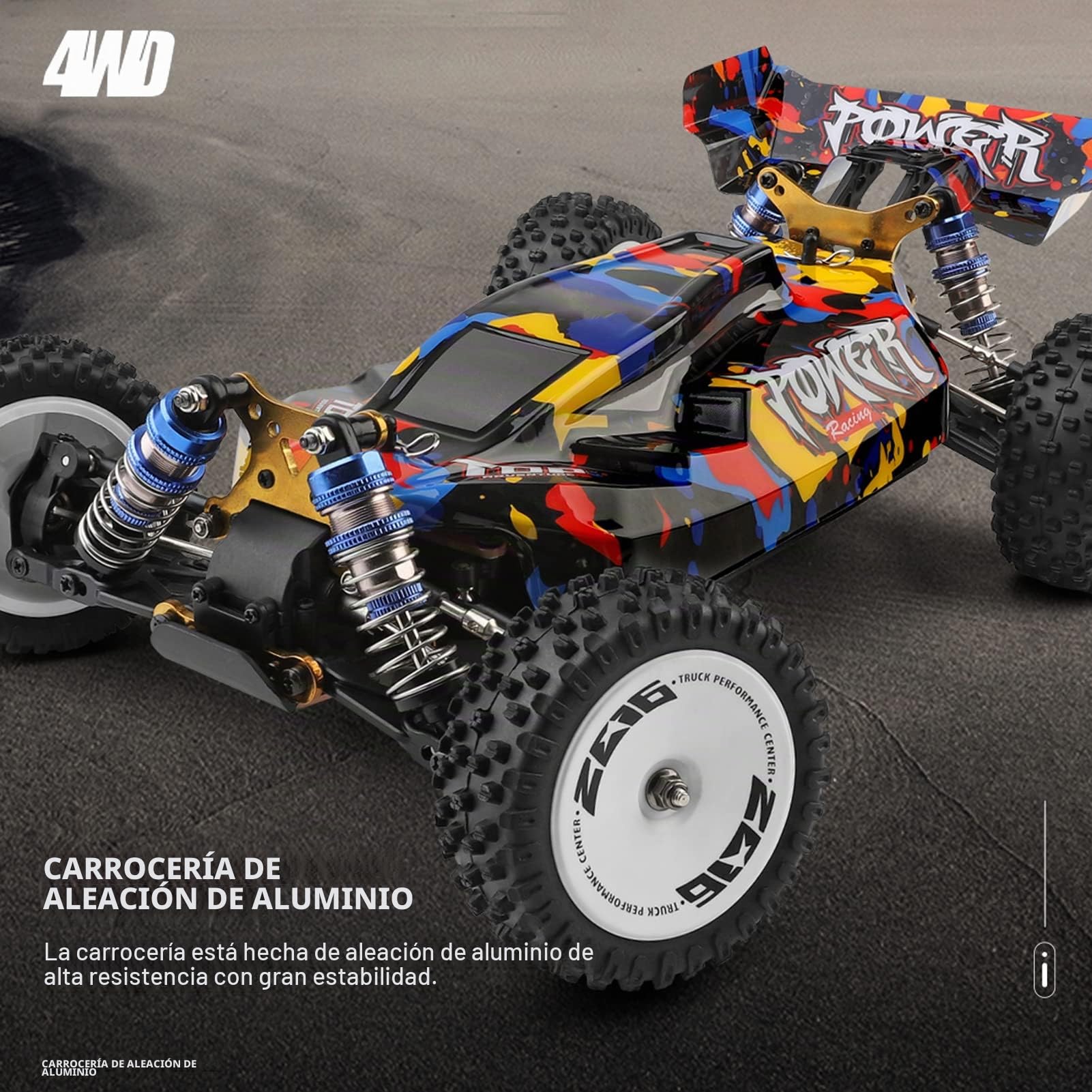 Goolsky Wls Coche teledirigido de Alta Velocidad XKS 124007 1/12 2,4G 4WD 75 KM/H Chasis de Metal Aleación sin Escobillas Teledirigido Off Road Regalos Coches Teledirigidos para s Adultos