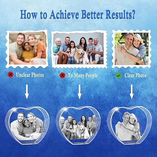 Miniatura 6 de Foto de Cristal 3D Personalizada, Marco de Fotos de Vidrio Grabado con Láser Personalizado, Excelentes Regalos de Aniversario, Cumpleaños, Navidad,