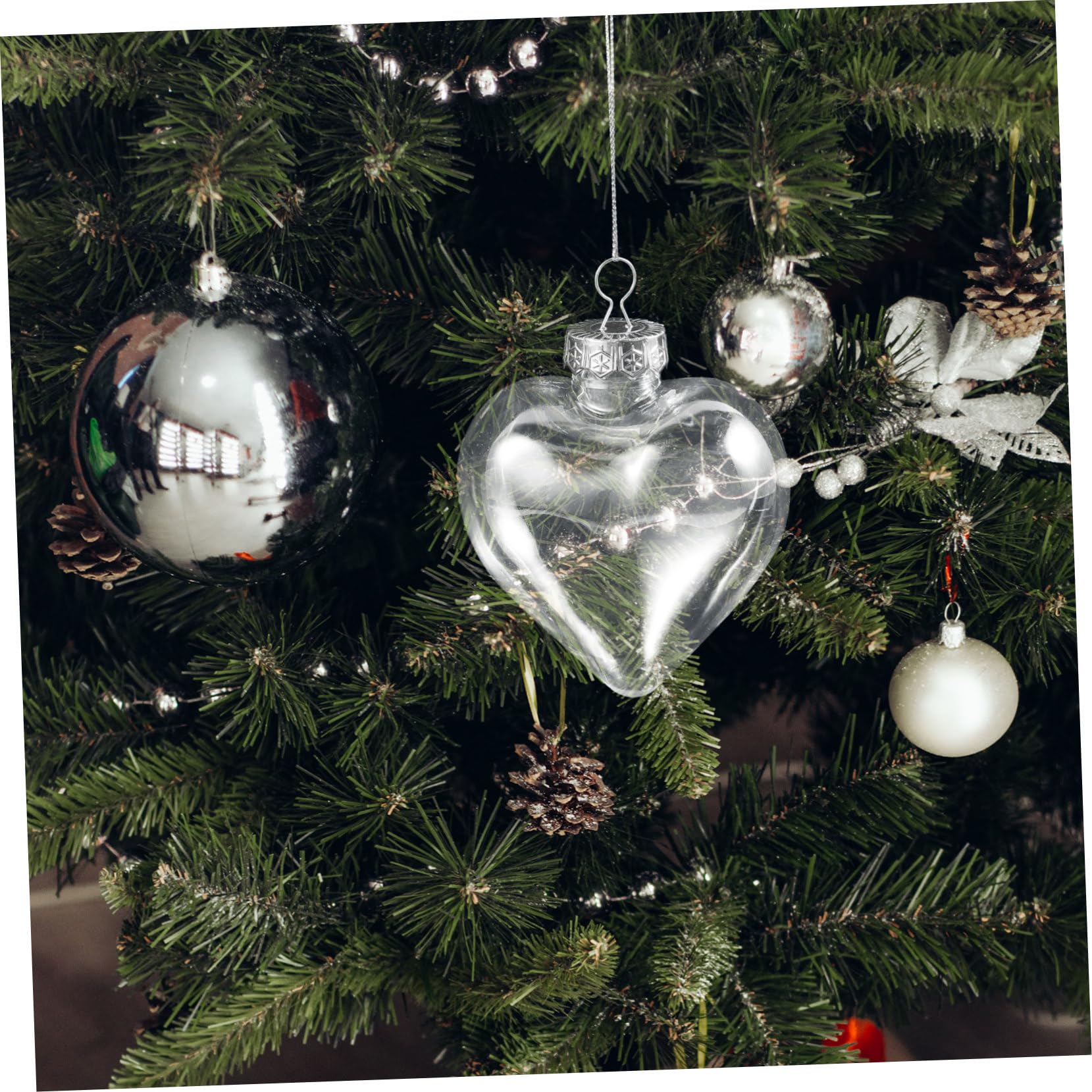 Didiseaon 16pezzi Palline Trasparenti di Plastica da Palline di Natale Riempibili Decorazioni per Alberi di Natale e Feste Pendenti Fai da Te per Finestre e Alberi