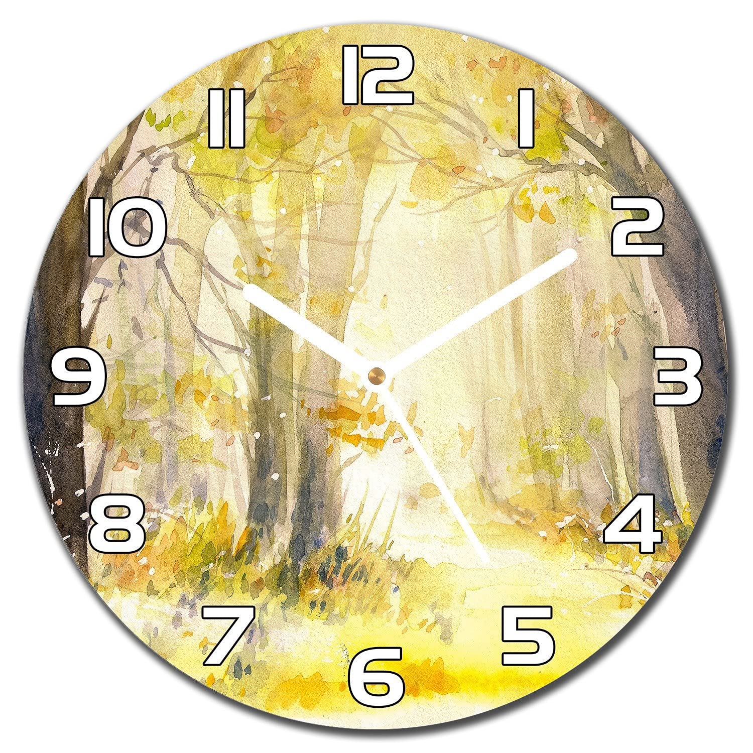 Horloge en verre moderne salon pour illuminer votre mur d'une forêt d'été